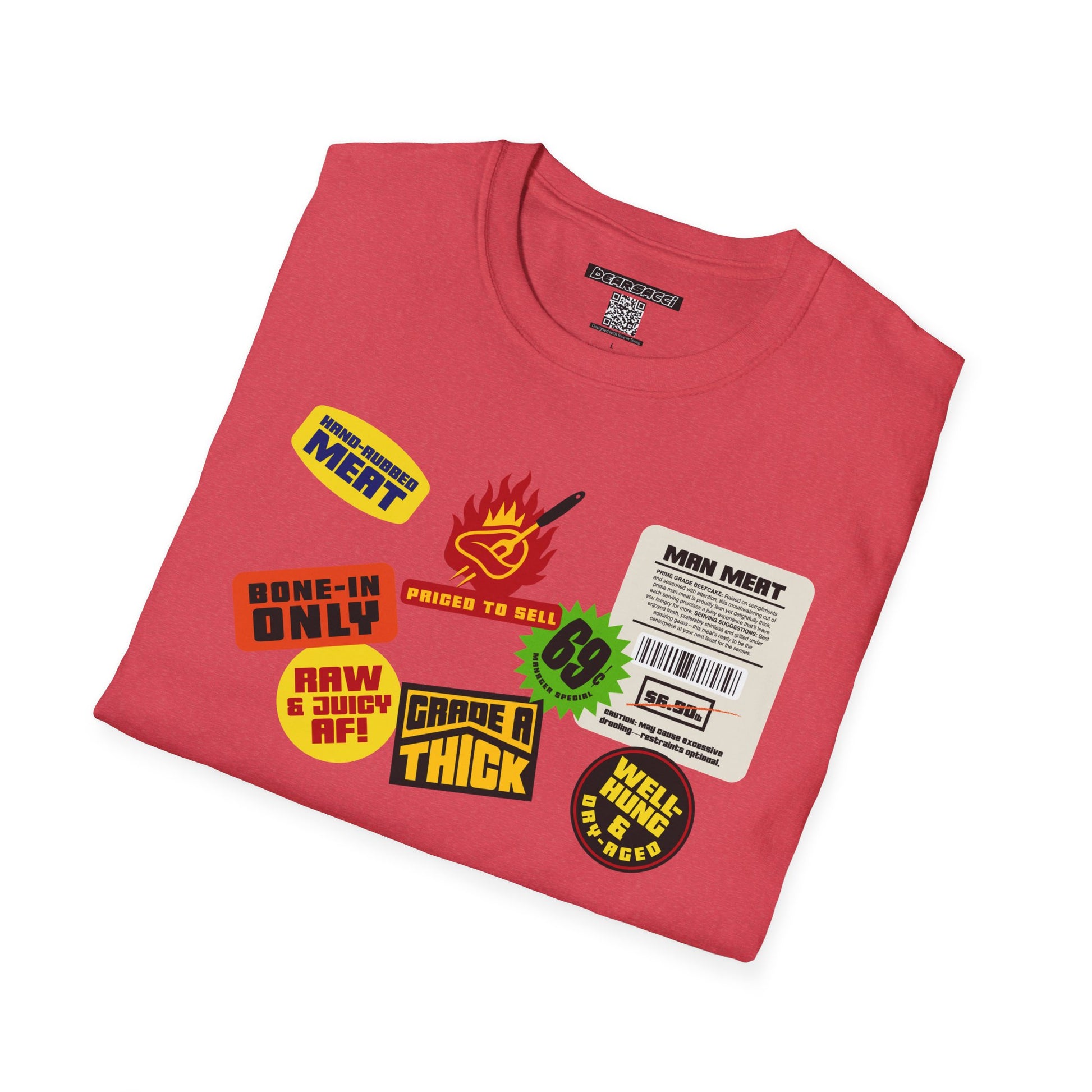 Bearmart®: Butcher Isle Meat Stickers (1990s Colorway) │Softsyle T-shirt