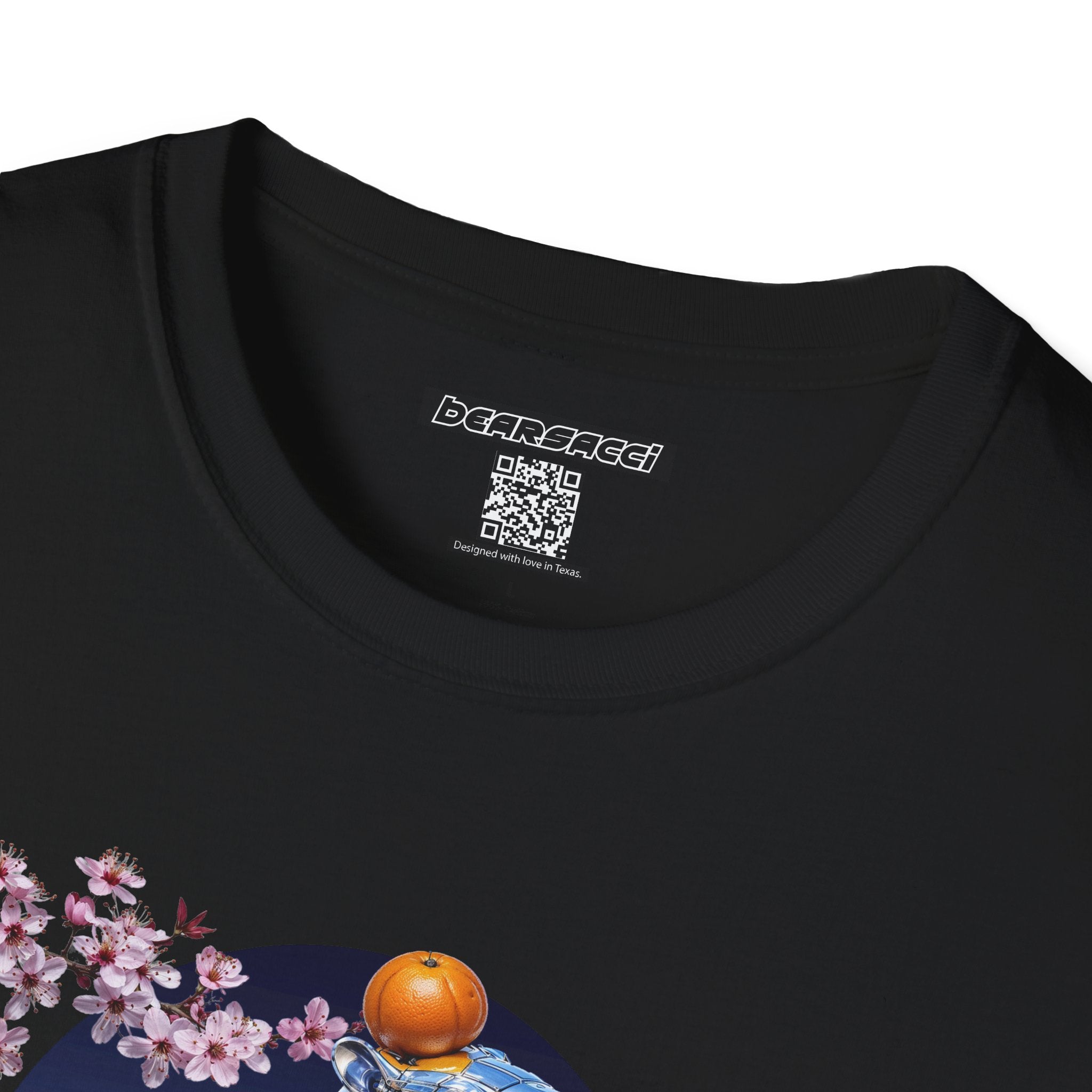 Fake Designer™: Robot Capybara T-Shirt with Sakura Blooms│ Softsyle T-shirt