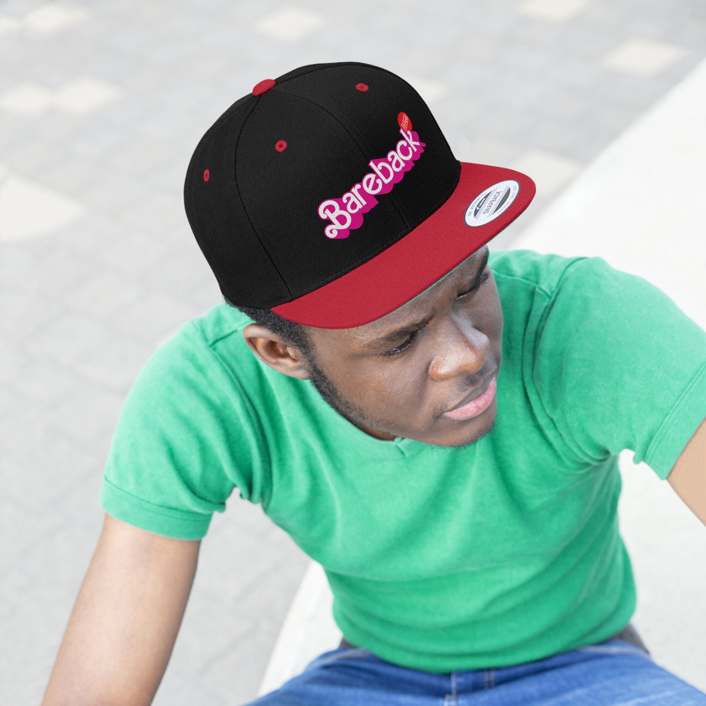 Bearbie™ X Slutpride™: Bareback Logo │Unisex Flat Bill Hat