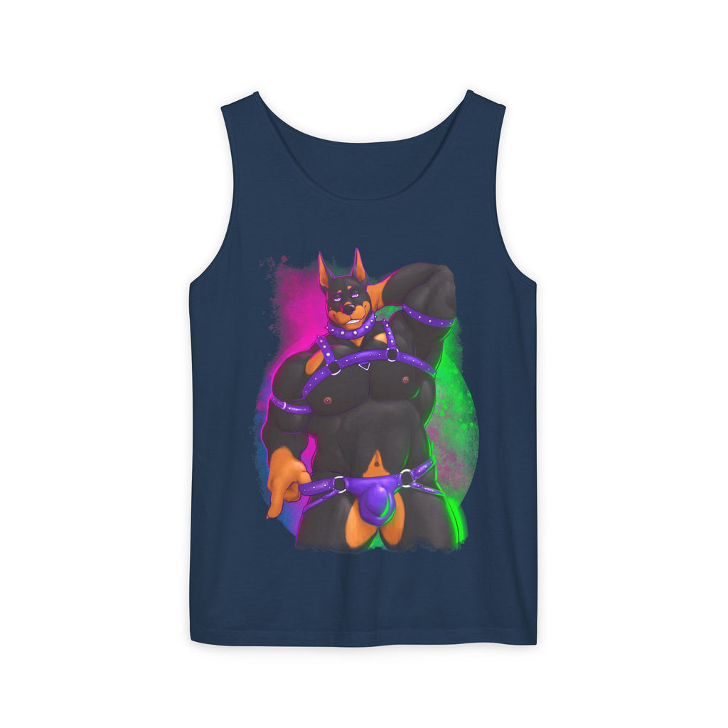 YIFF®: Neon Pup Doberman │ Garment-Dyed Tank Top