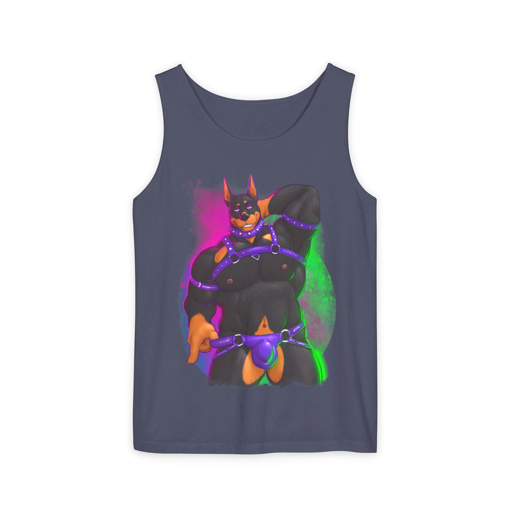 YIFF®: Neon Pup Doberman │ Garment-Dyed Tank Top