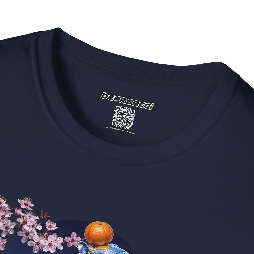 Fake Designer™: Robot Capybara T-Shirt with Sakura Blooms│ Softsyle T-shirt