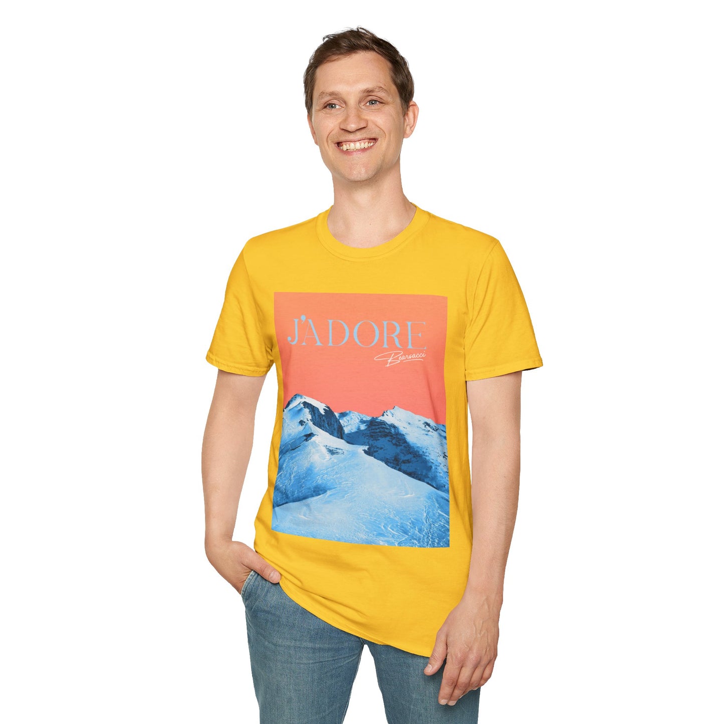 Fake Designer™: J'adore Bearsacci Solitude Is Dangerously Addictive (Vibrant Snowy Mountains At Sunset)│ Softsyle T-shirt