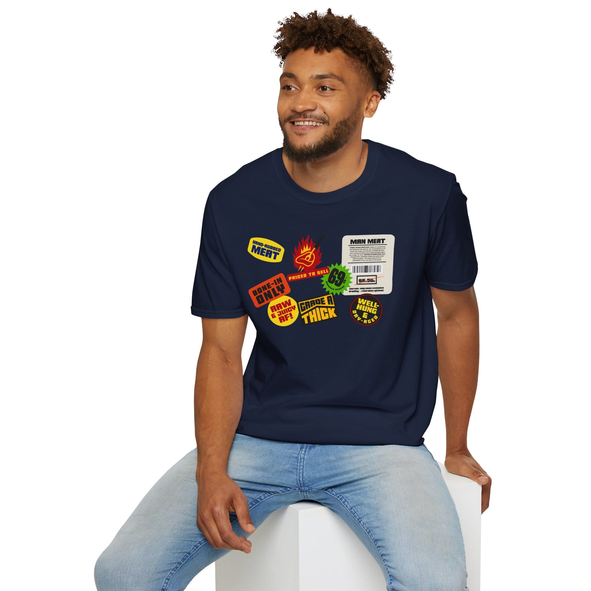 Bearmart®: Butcher Isle Meat Stickers (1990s Colorway) │Softsyle T-shirt