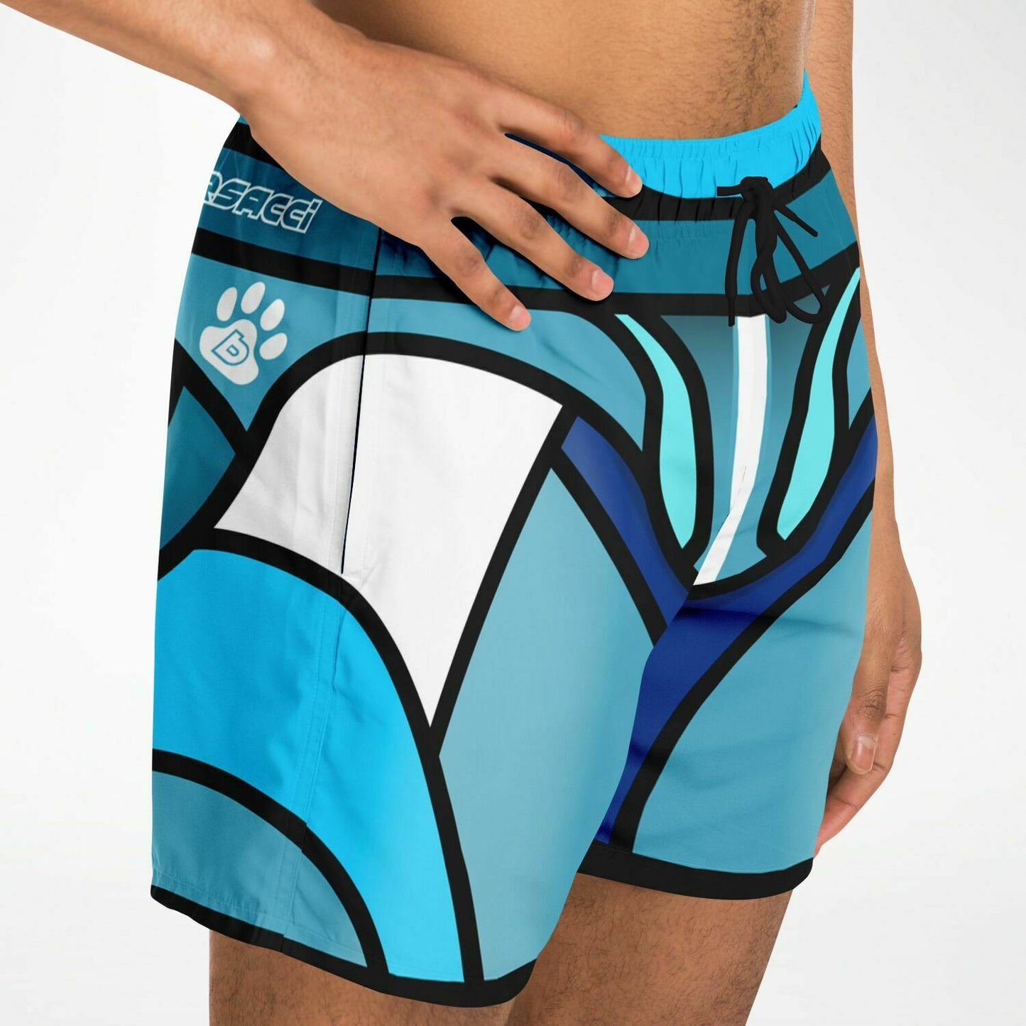 Zeus Riptide (Blue) │ Trompe L'Oeil Swim Trunks