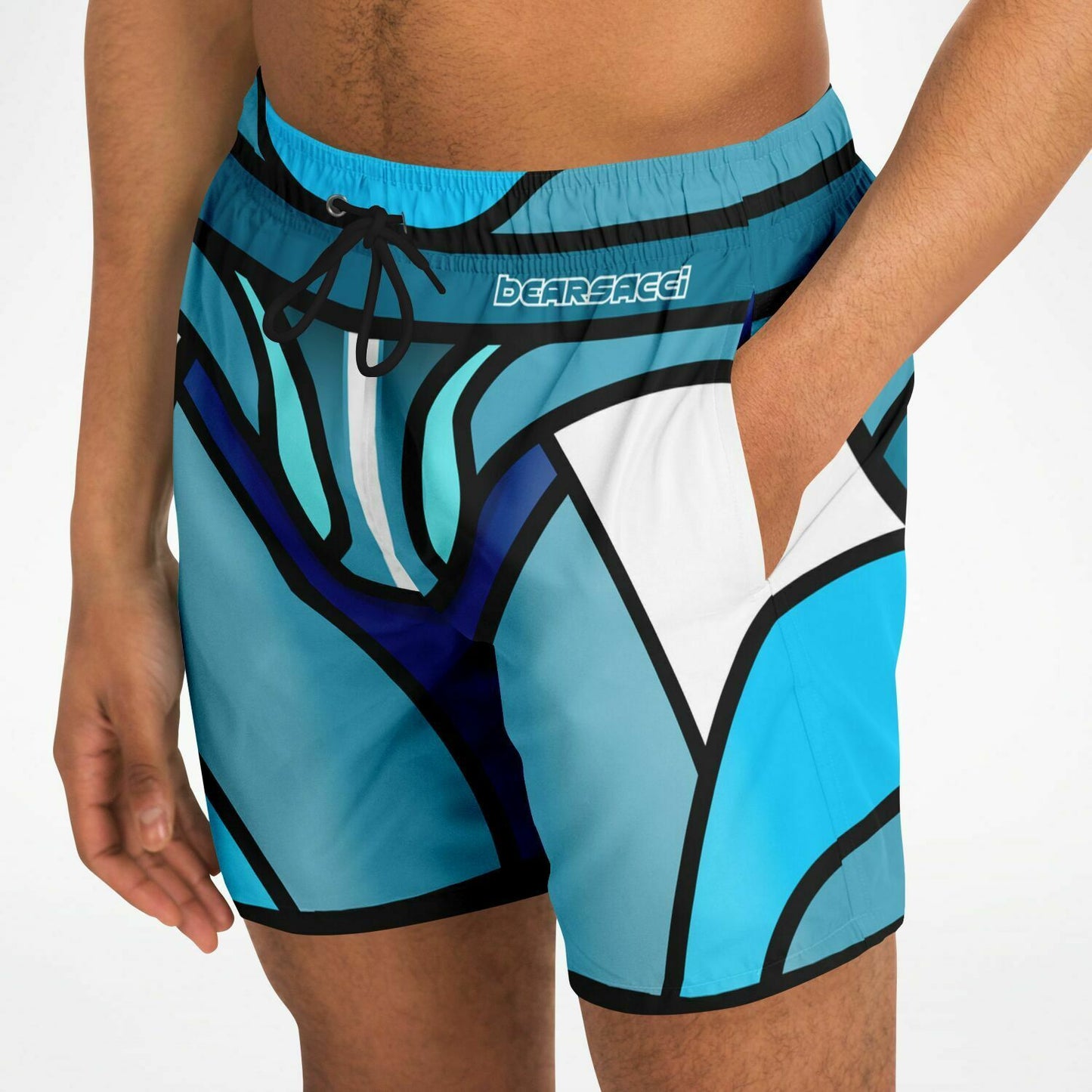 Zeus Riptide (Blue) │ Trompe L'Oeil Swim Trunks