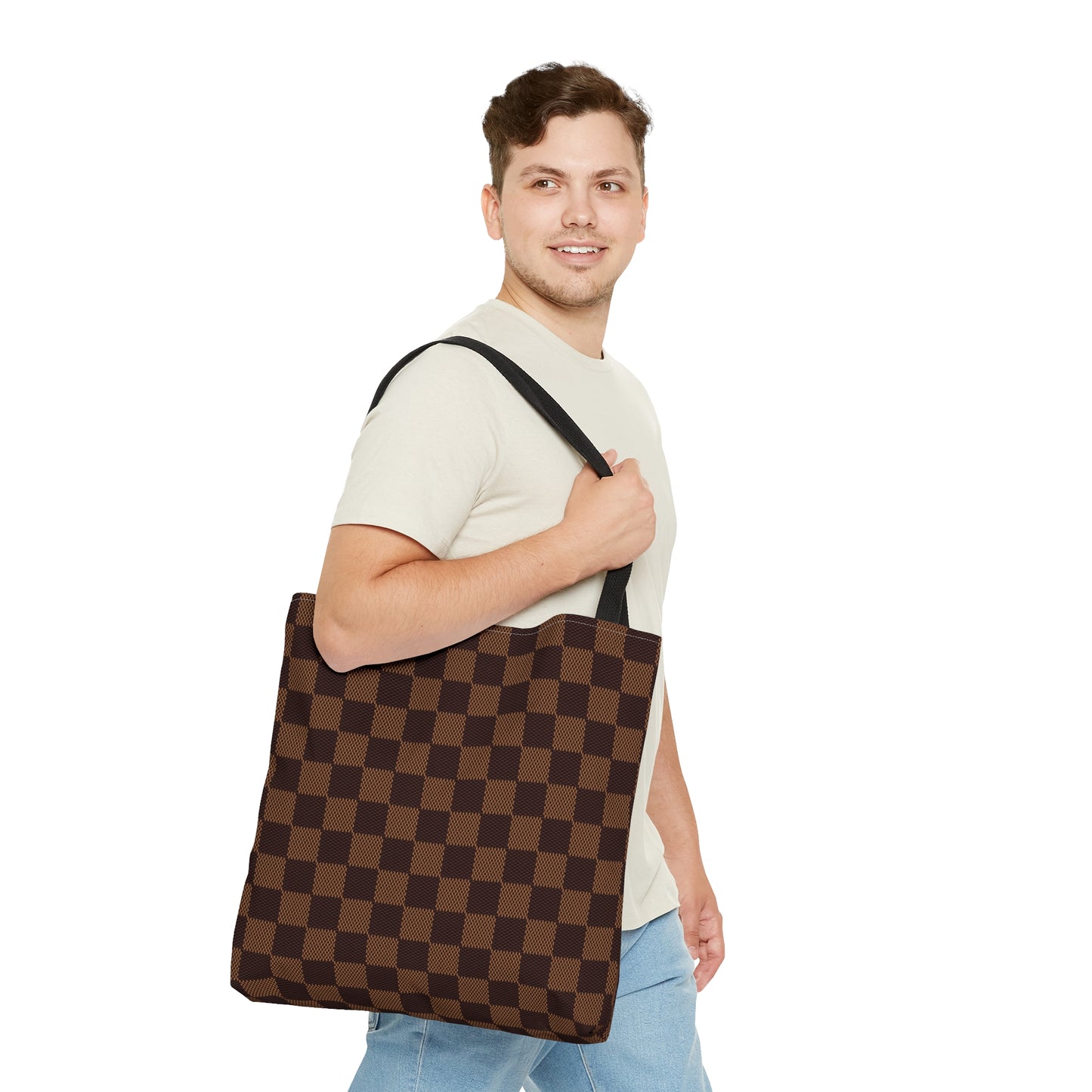 Mocha Bronze Checkerboard │ Everyday Tote Bag