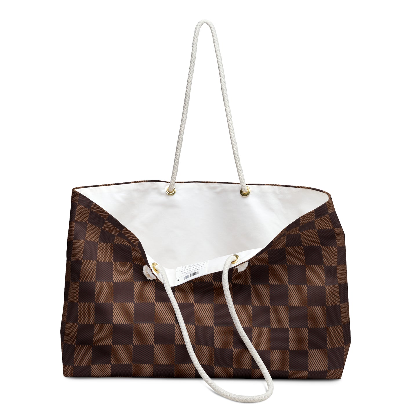 Mocha Bronze Checkerboard │ Weekender Bag (Rope Handle)