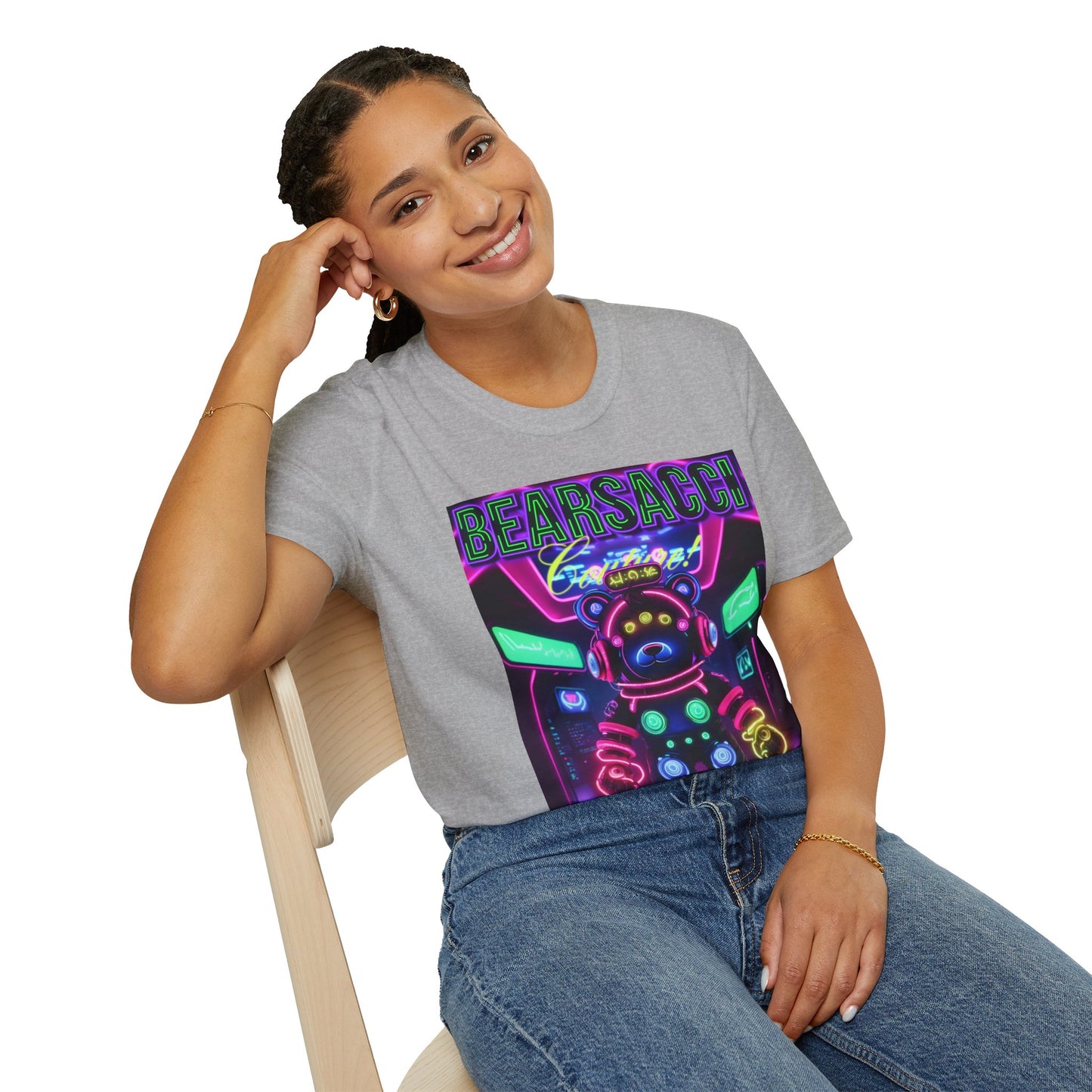 Fake Designer™: Neon Teddy Bear│ Softsyle T-shirt