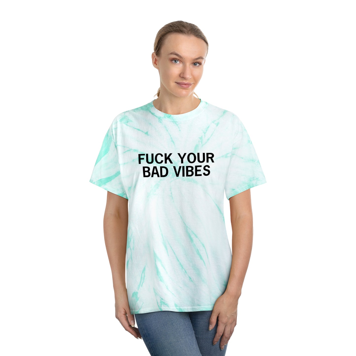 Stoney X Hollyweird: "Fuck Your Bad Vibes" │ Tie-Dye Tee, Spiral