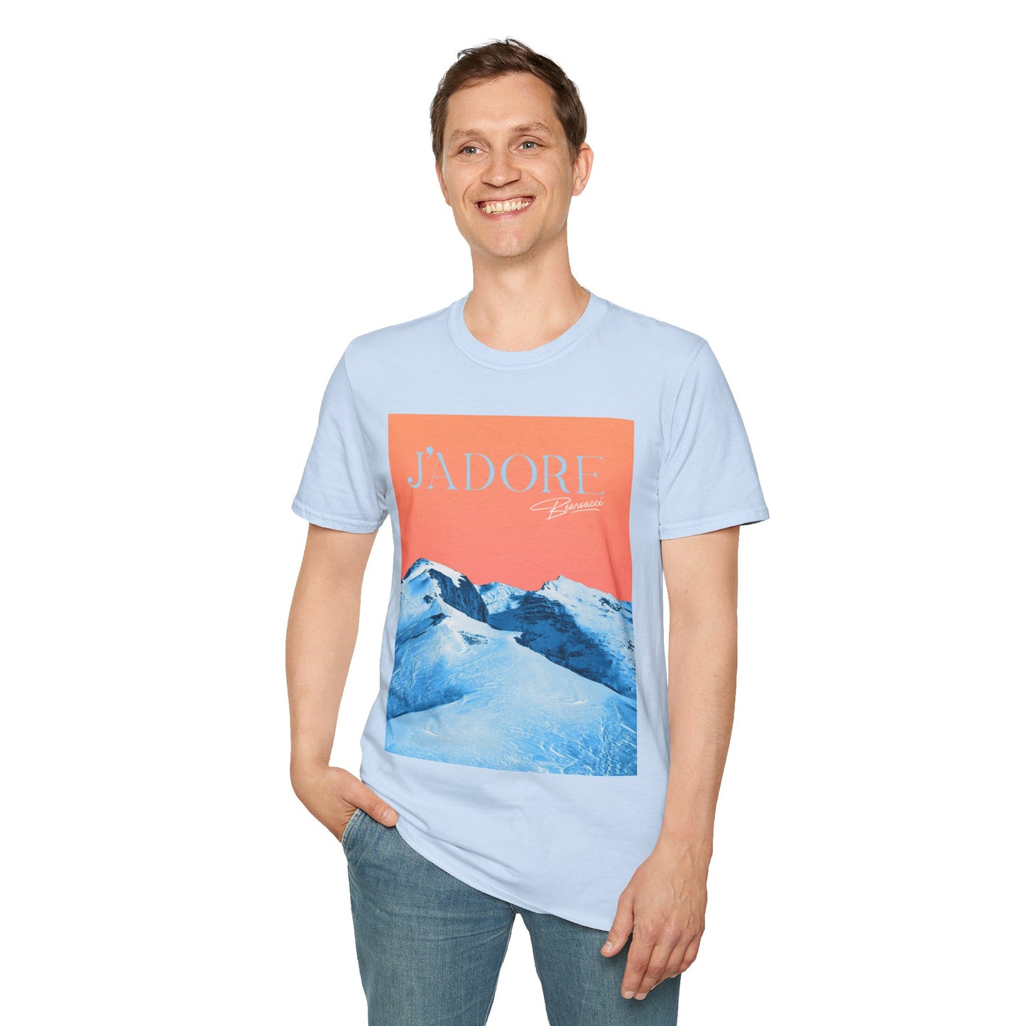 Fake Designer™: J'adore Bearsacci Solitude Is Dangerously Addictive (Vibrant Snowy Mountains At Sunset)│ Softsyle T-shirt