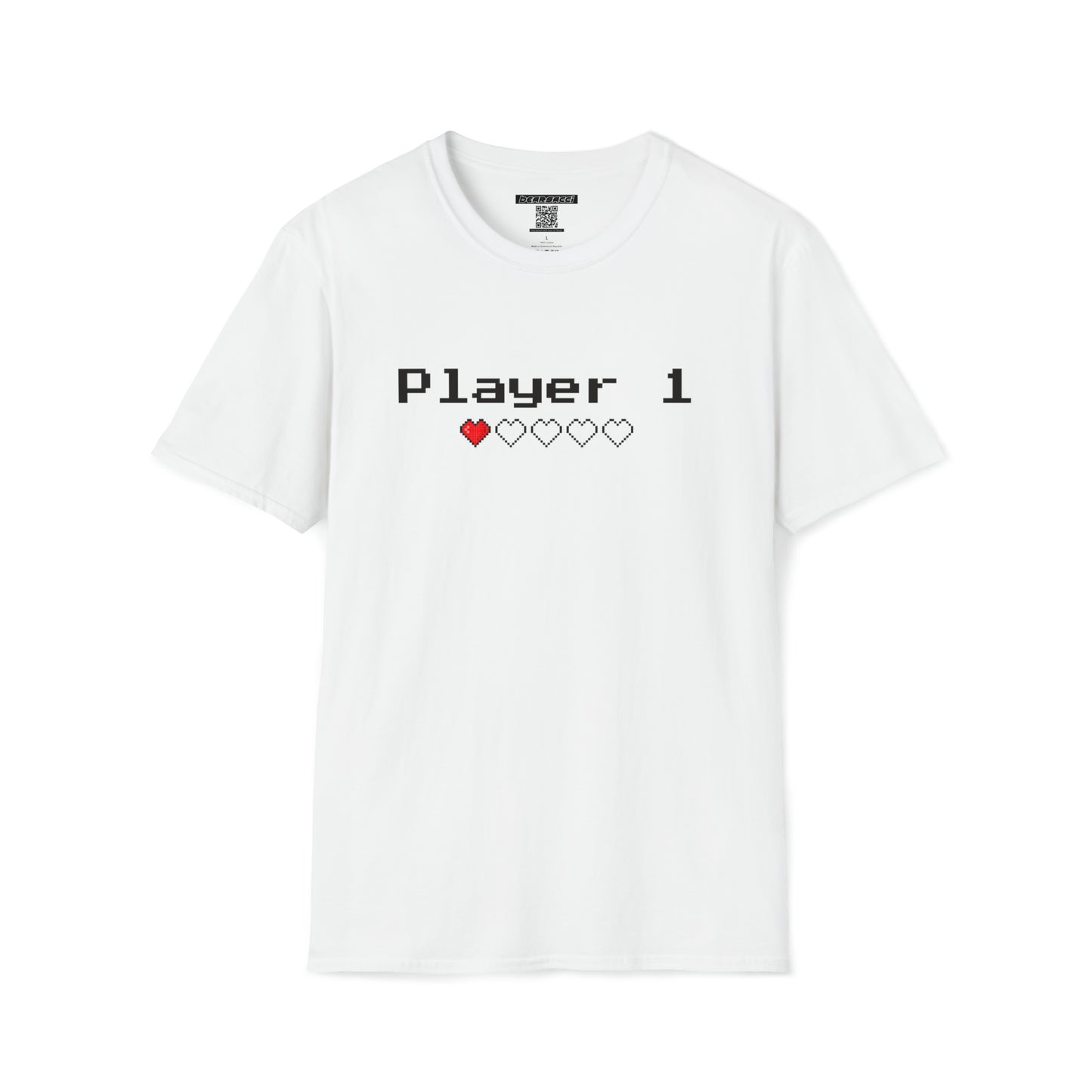 Gaymr™: Player 1 Pixelated Heart Lifebar │ Softsyle T-shirt