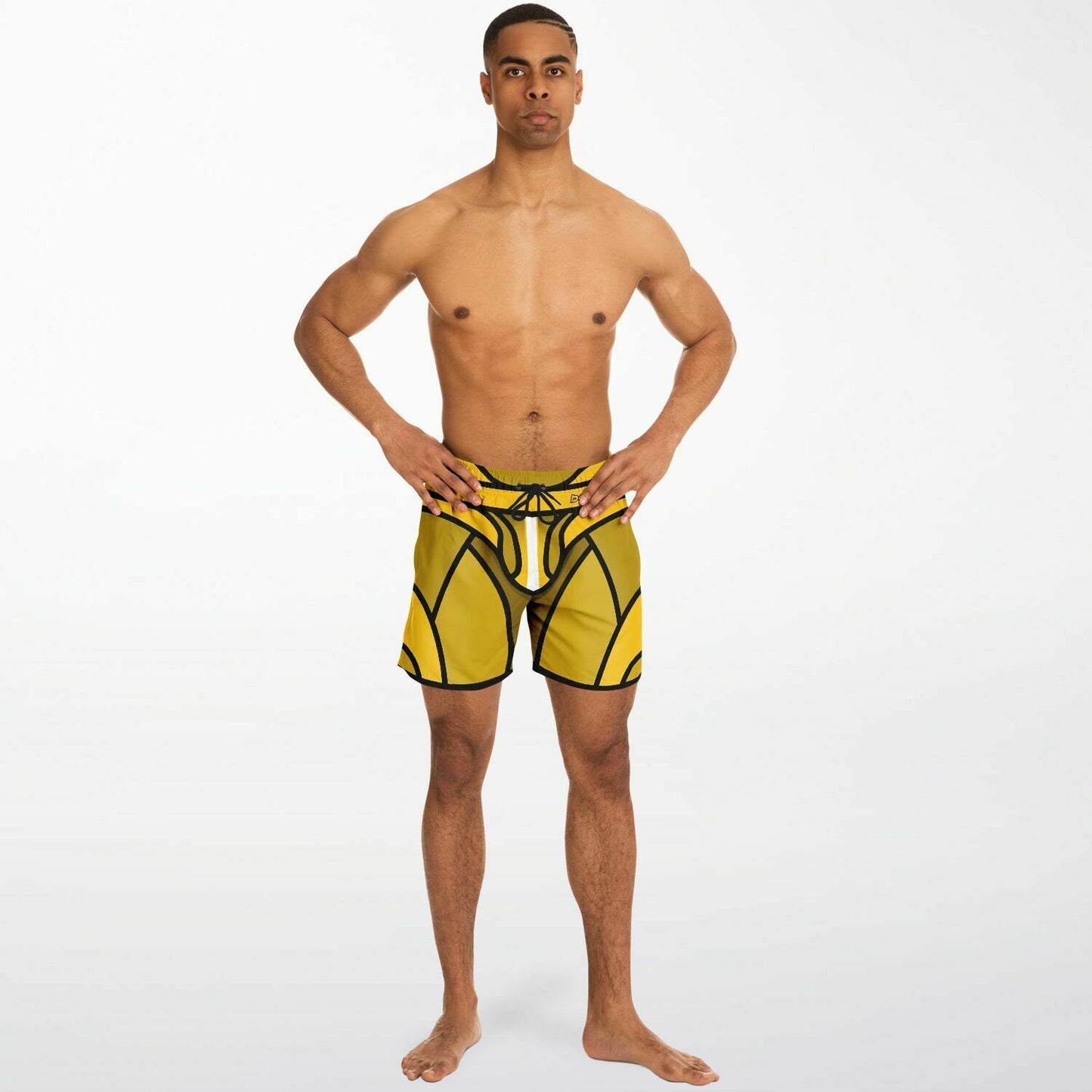 Zeus Riptide (Yellow) │ Trompe L'Oeil Swim Trunks