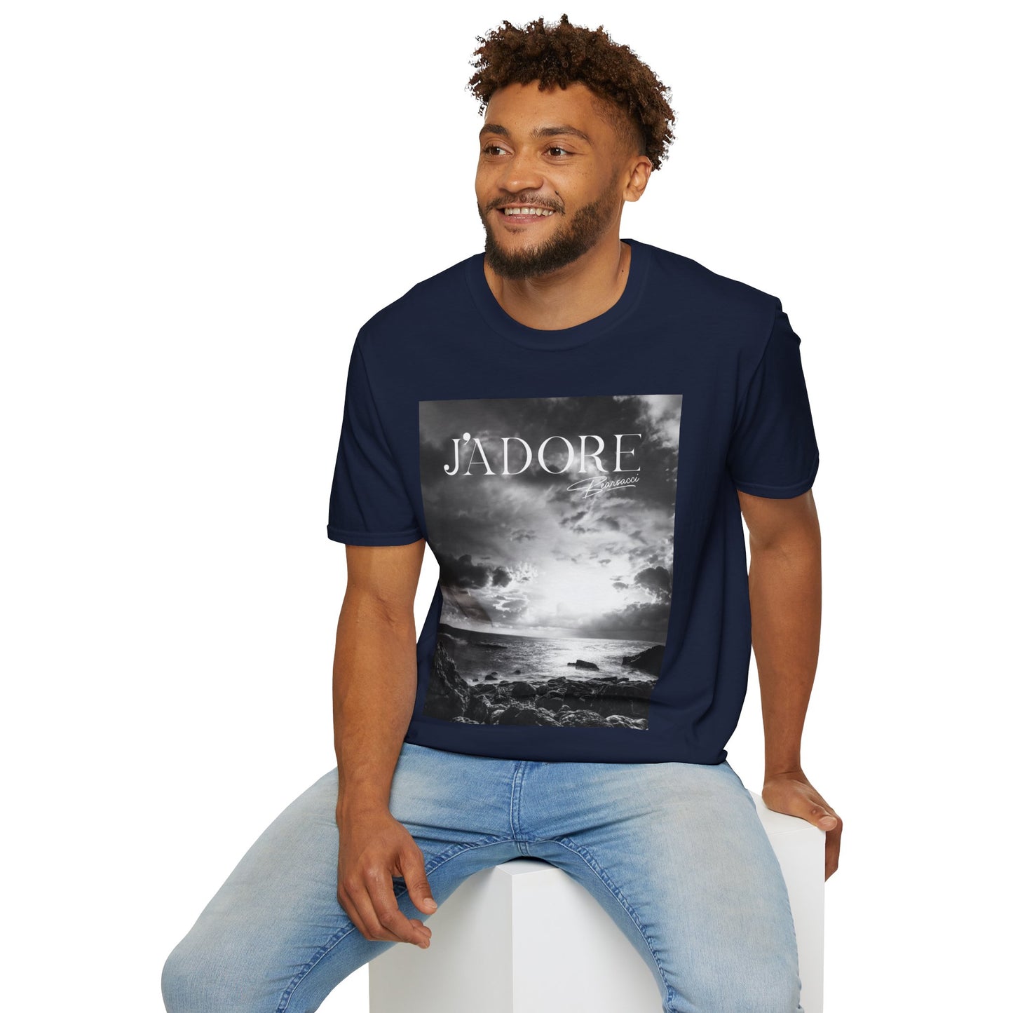 Fake Designer™: J'adore Bearsacci Solitude Is Dangerously Addictive (Black and White Beach)│ Softsyle T-shirt