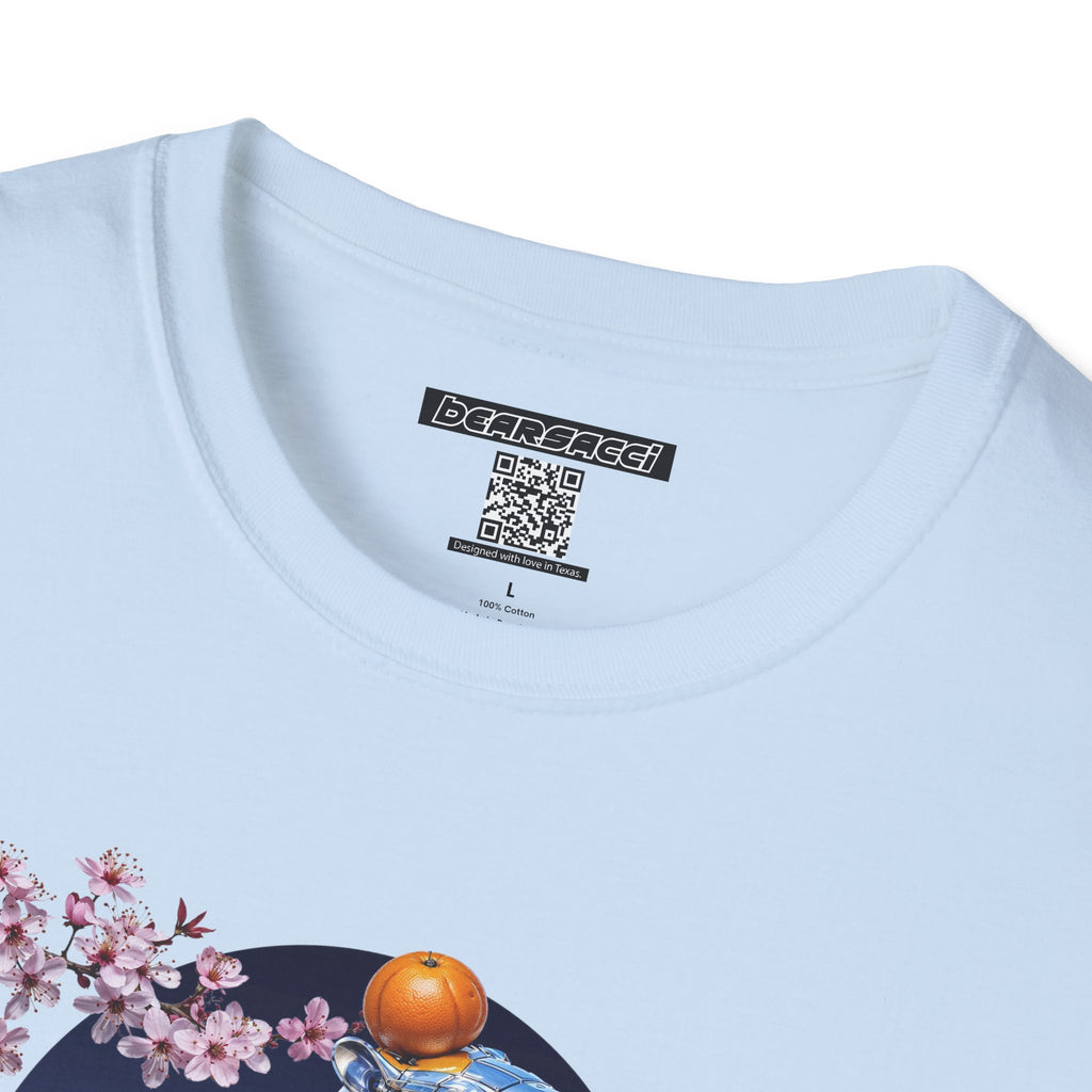Fake Designer™: Robot Capybara T-Shirt with Sakura Blooms│ Softsyle T-shirt
