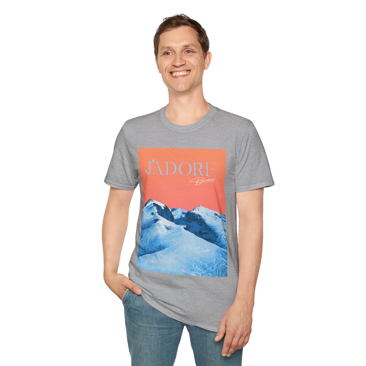 Fake Designer™: J'adore Bearsacci Solitude Is Dangerously Addictive (Vibrant Snowy Mountains At Sunset)│ Softsyle T-shirt