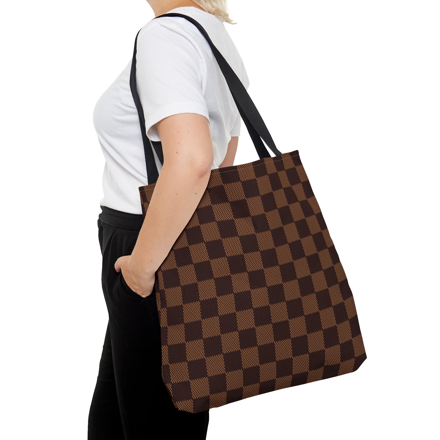 Mocha Bronze Checkerboard │ Everyday Tote Bag