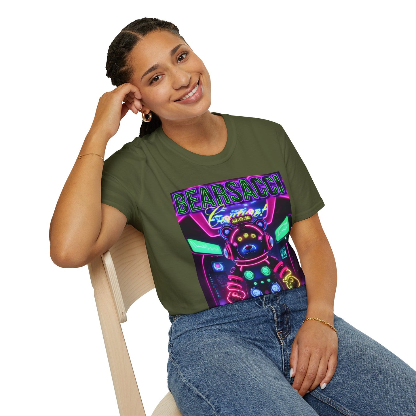 Fake Designer™: Neon Teddy Bear│ Softsyle T-shirt