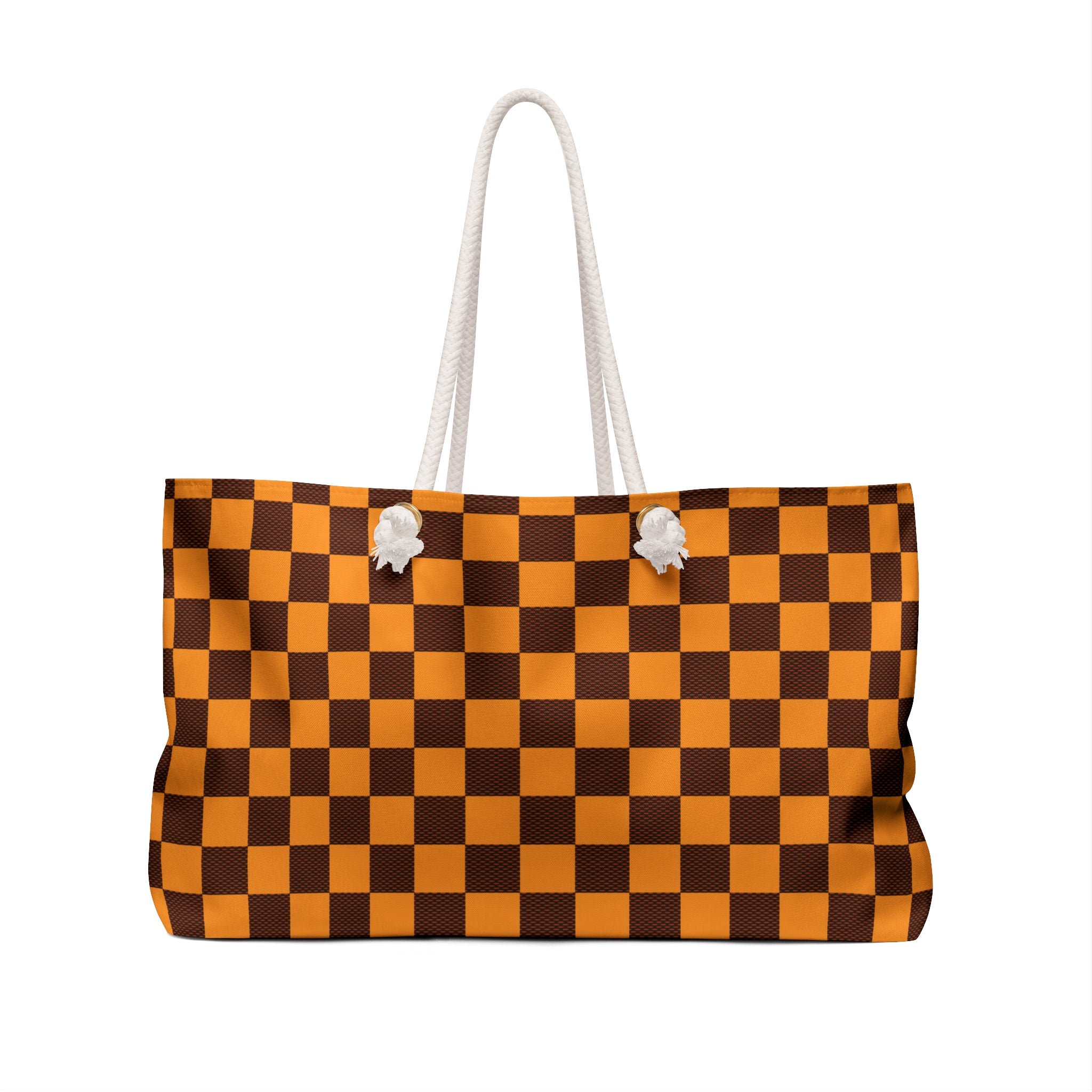 Orange "Taxicab" Checkerboard │ Weekender Bag (Rope Handle)