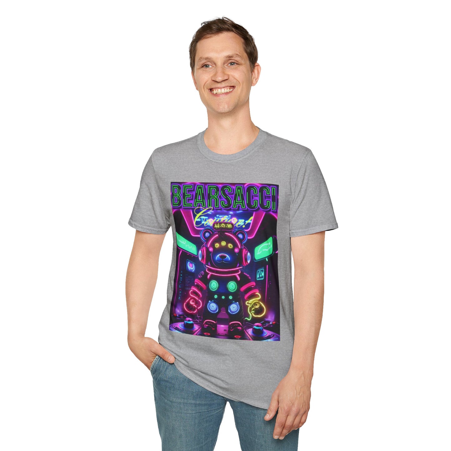 Fake Designer™: Neon Teddy Bear│ Softsyle T-shirt