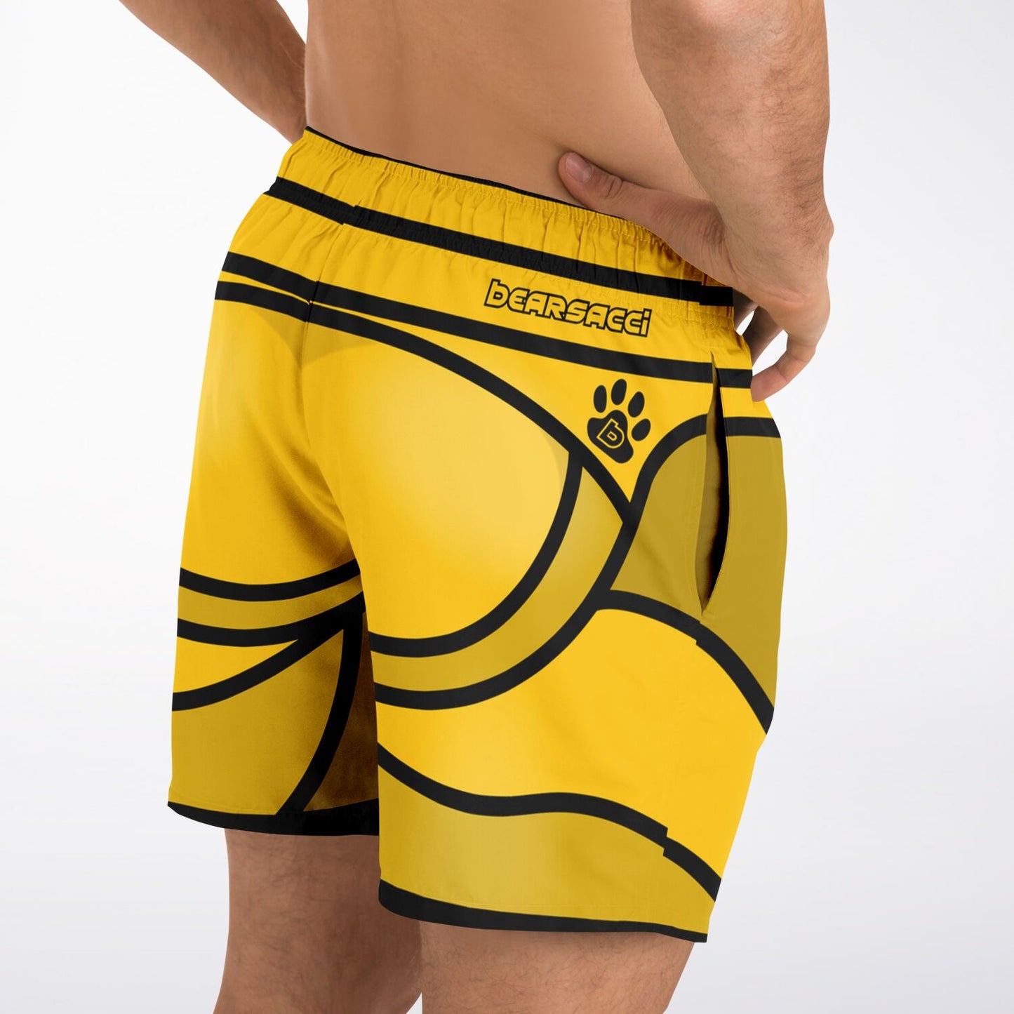 Zeus Riptide (Yellow) │ Trompe L'Oeil Swim Trunks