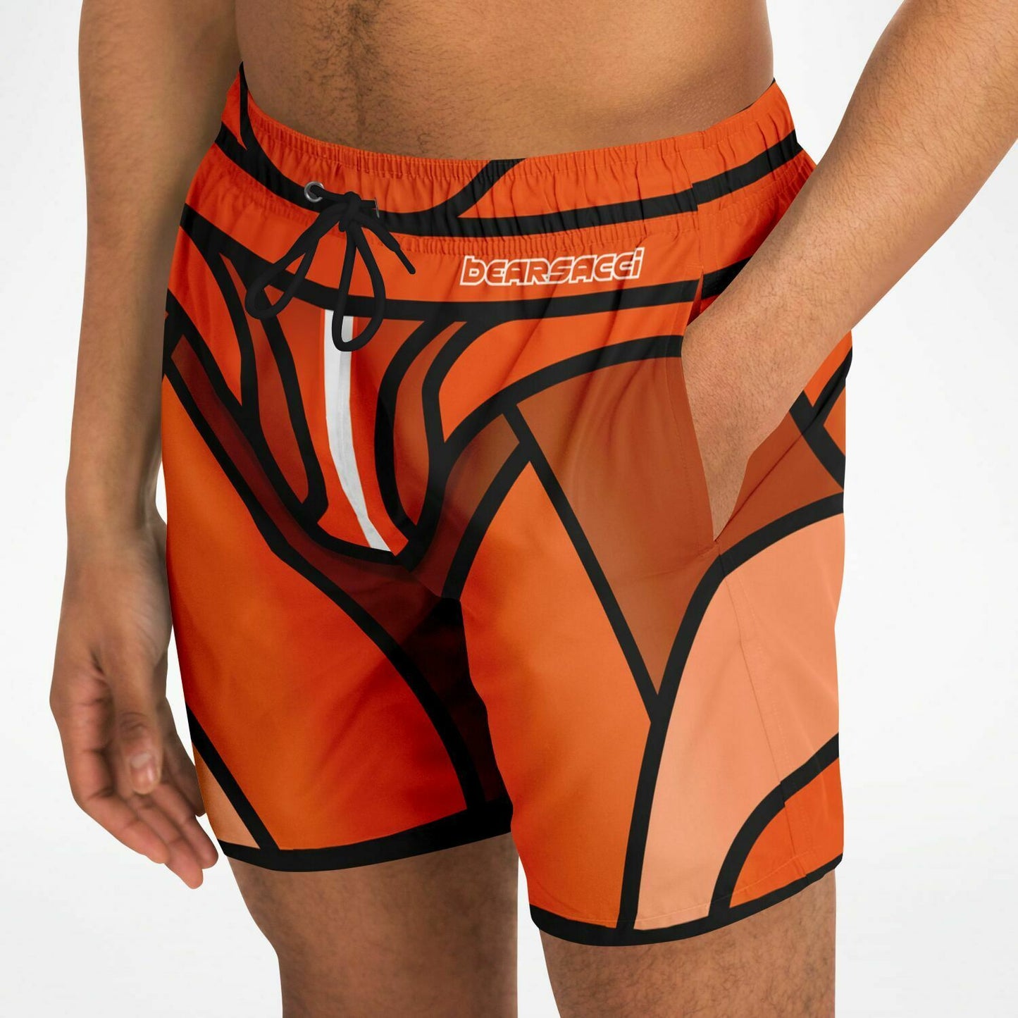 Zeus Riptide (Orange) │ Trompe L'Oeil Swim Trunks