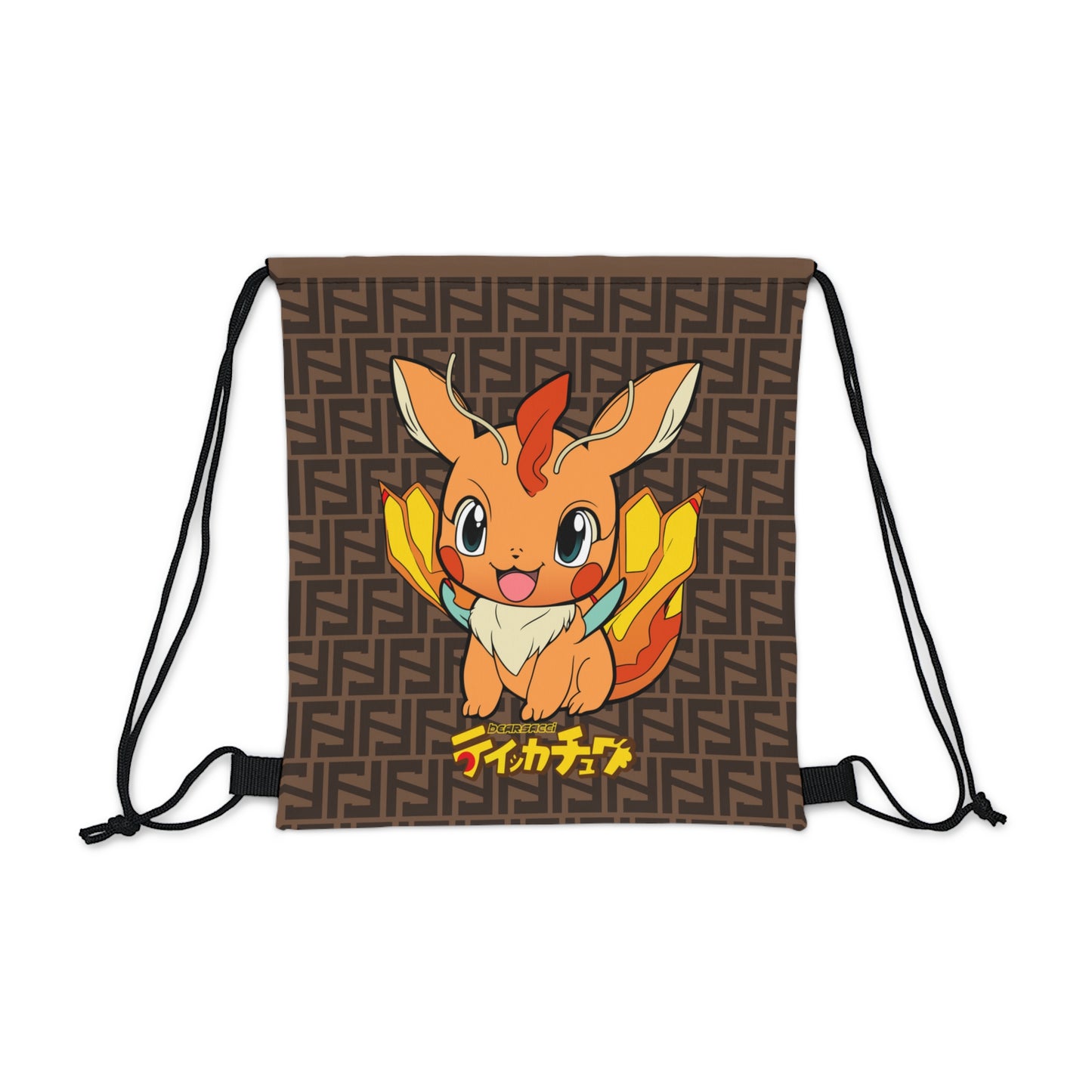 Fake Designer™ X Gaymer™: Friendly Mocha Thiccachu  │ Outdoor Drawstring Bag