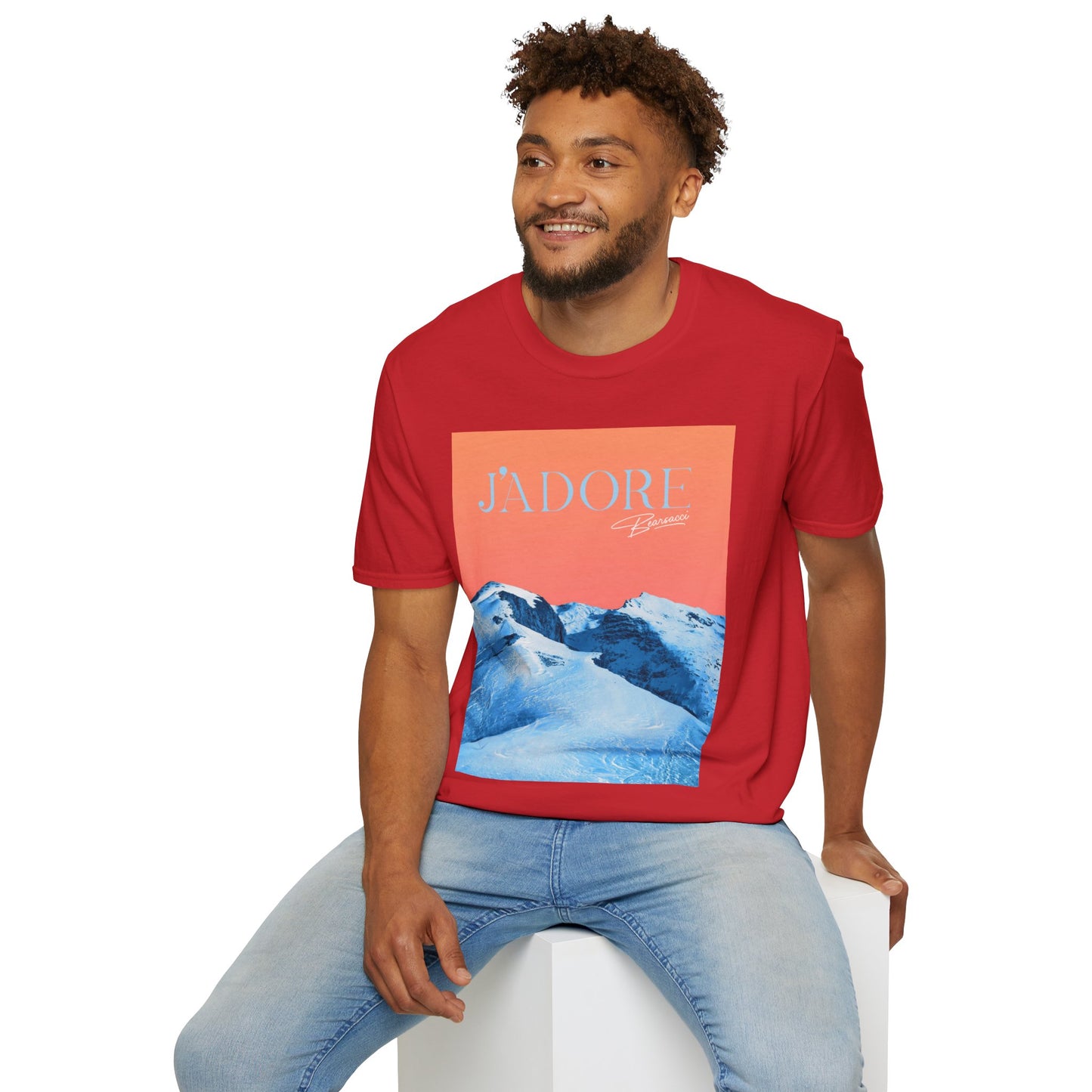 Fake Designer™: J'adore Bearsacci Solitude Is Dangerously Addictive (Vibrant Snowy Mountains At Sunset)│ Softsyle T-shirt