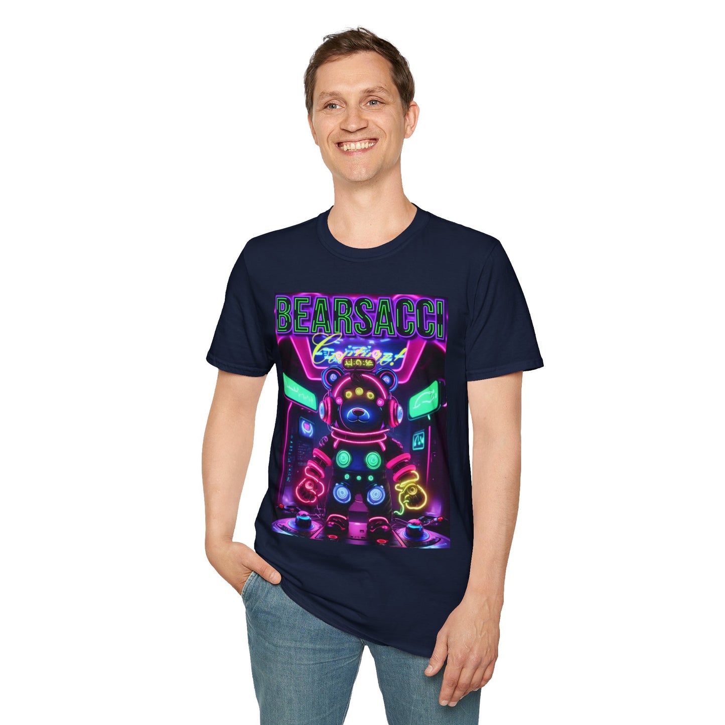 Fake Designer™: Neon Teddy Bear│ Softsyle T-shirt