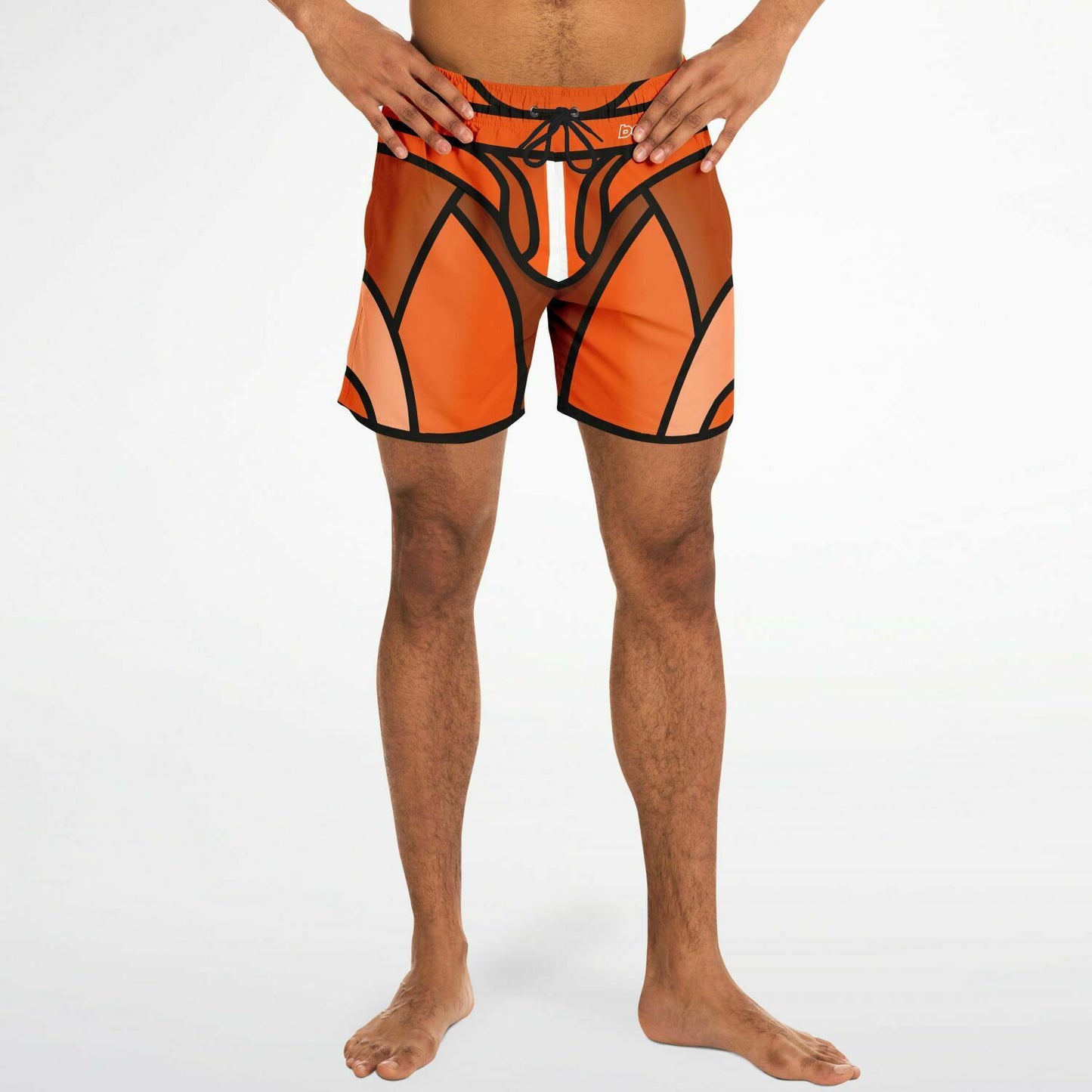 Zeus Riptide (Orange) │ Trompe L'Oeil Swim Trunks