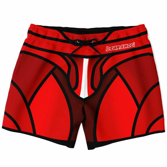 Zeus Riptide (Red) │ Trompe L'Oeil Swim Trunks