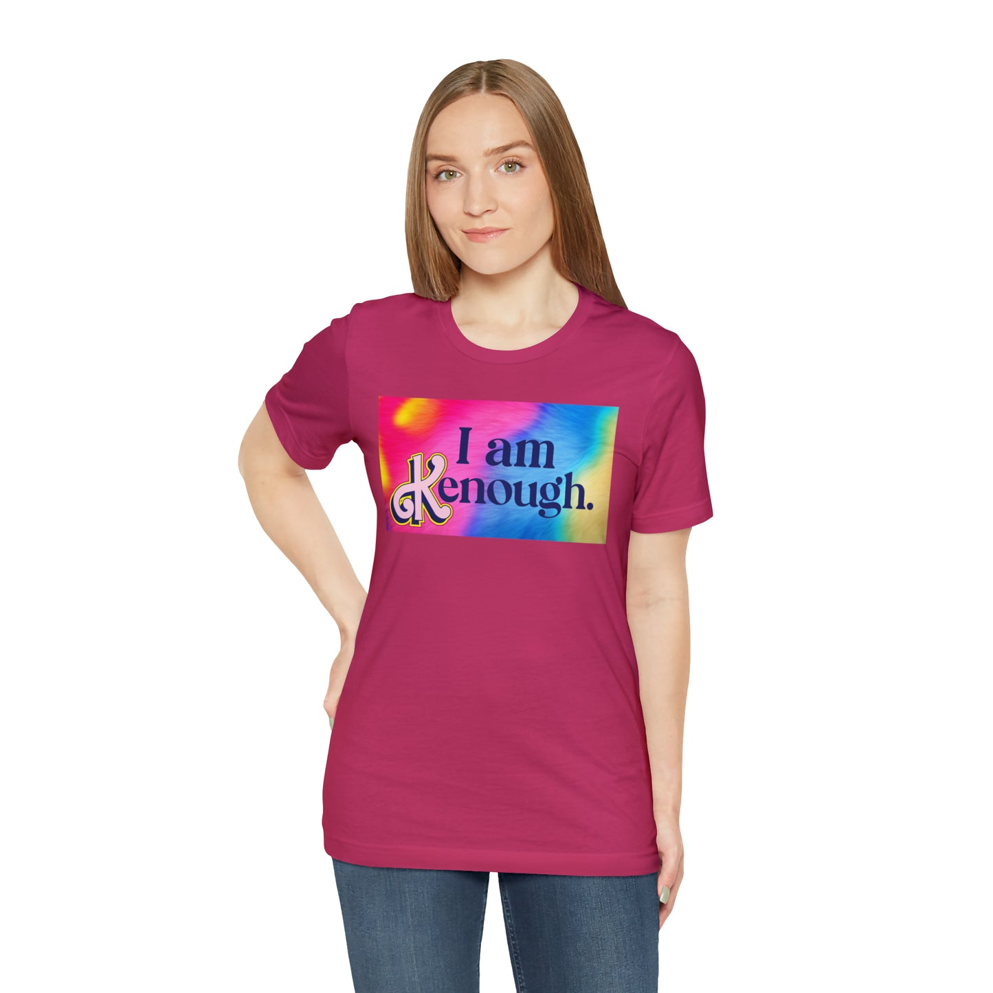 Bearbie: "I am Kenough" With Rainbow Background │ Premium Jersey T-shirt