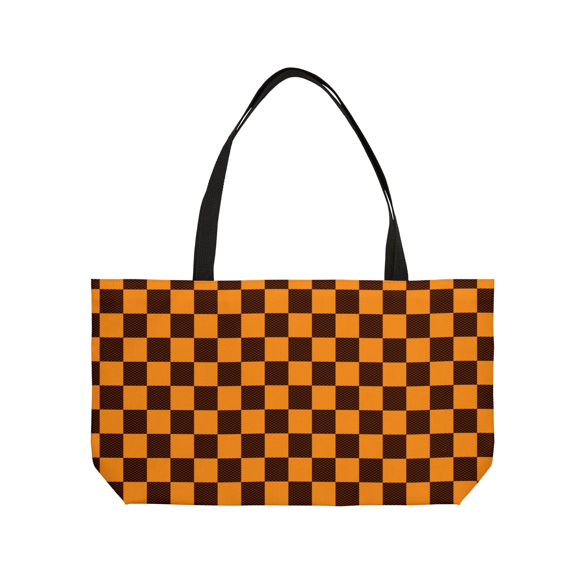 Orange "Taxicab" Checkerboard │ Weekender Tote Bag