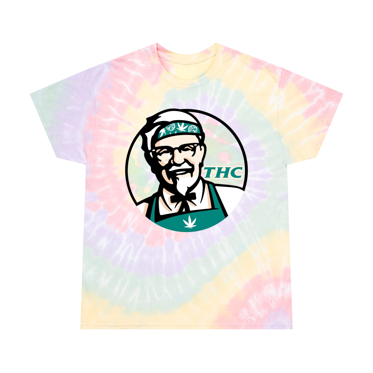 Stoney: "Fried" THC Logo │ Tie-Dye Tee, Spiral