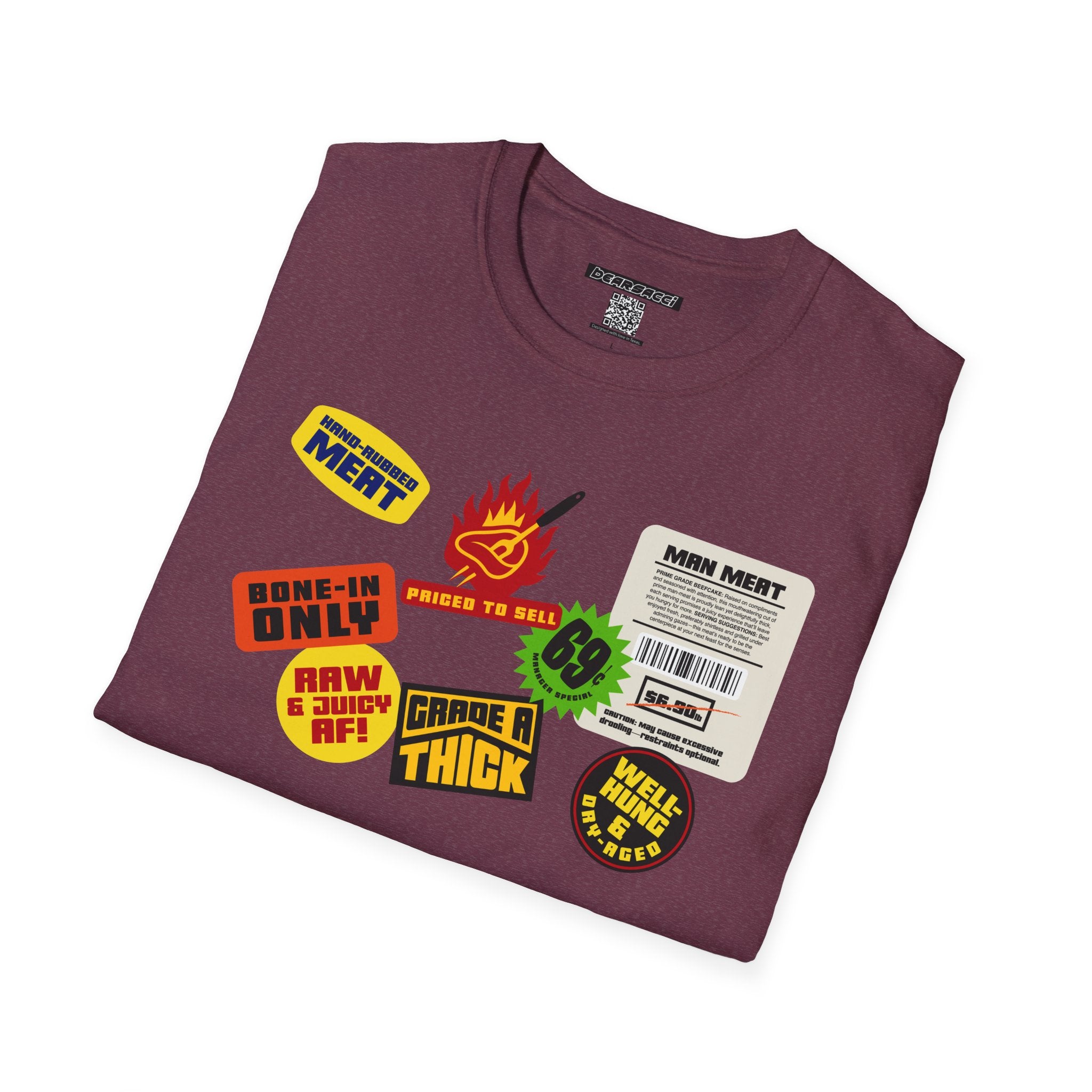 Bearmart®: Butcher Isle Meat Stickers (1990s Colorway) │Softsyle T-shirt