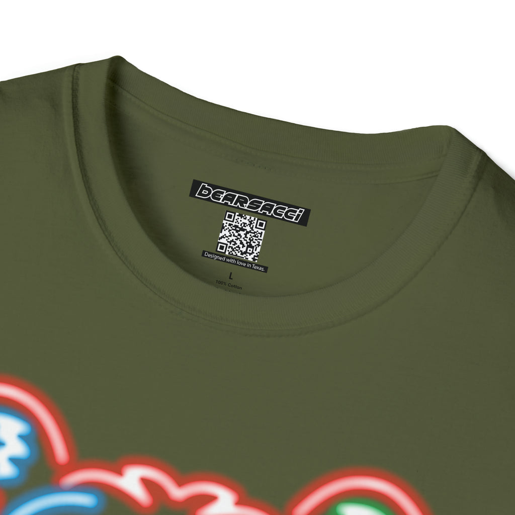 HyperPop™ X SlutPride™: Neon Bear Face Icon│ Softsyle T-shirt