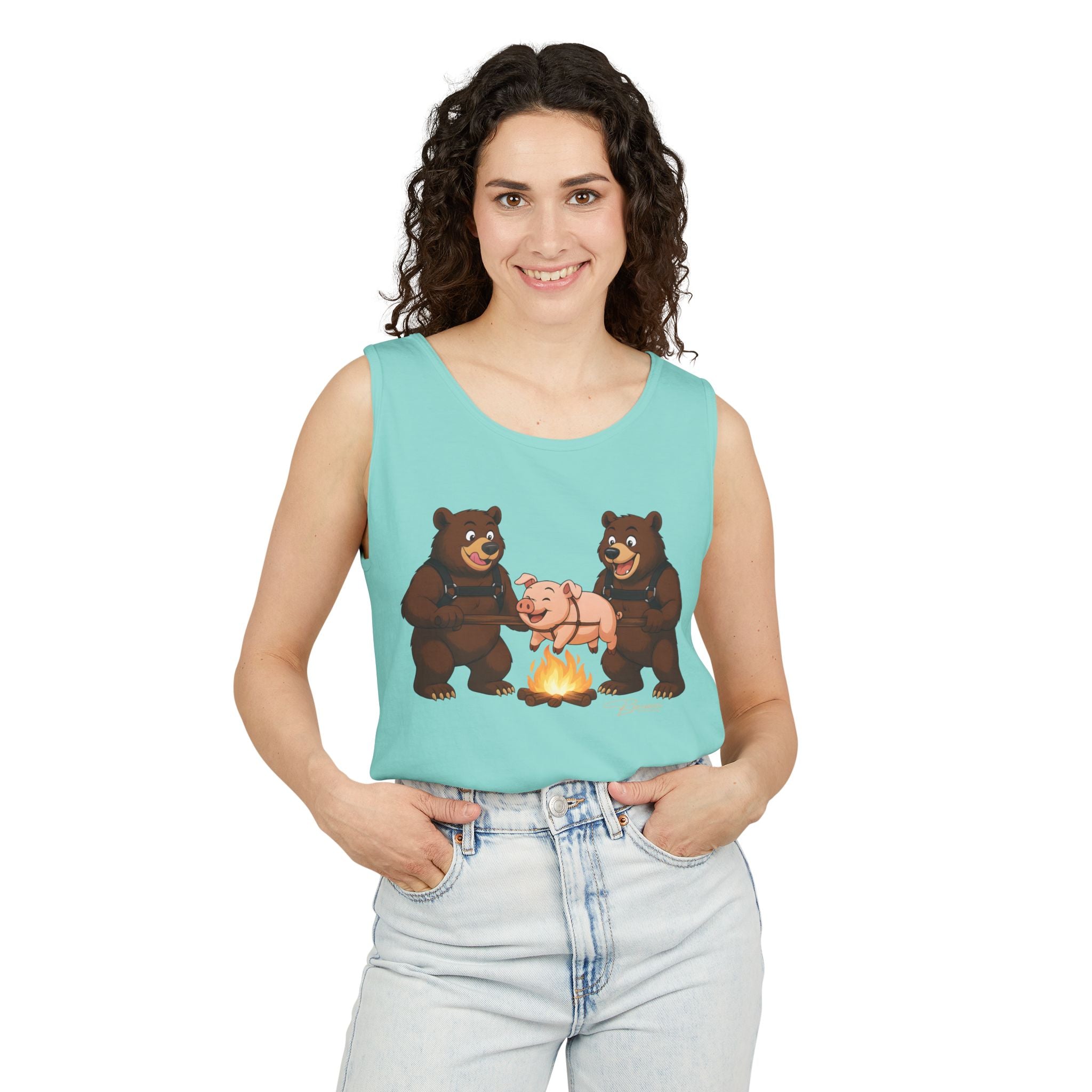 Bearmart®: Spit Roast Pig │Garment-Dyed Tank Top