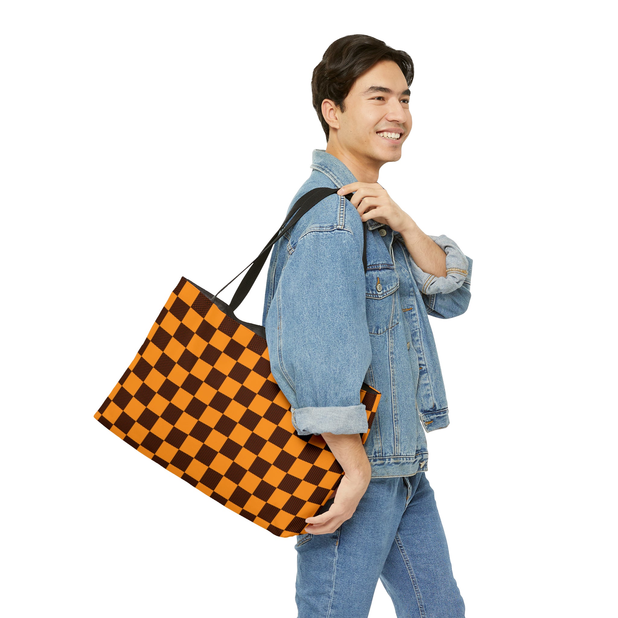 Orange "Taxicab" Checkerboard │ Weekender Tote Bag