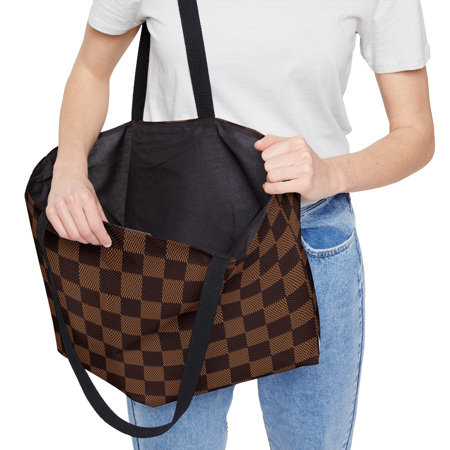 Mocha Bronze Checkerboard │ Weekender Tote Bag