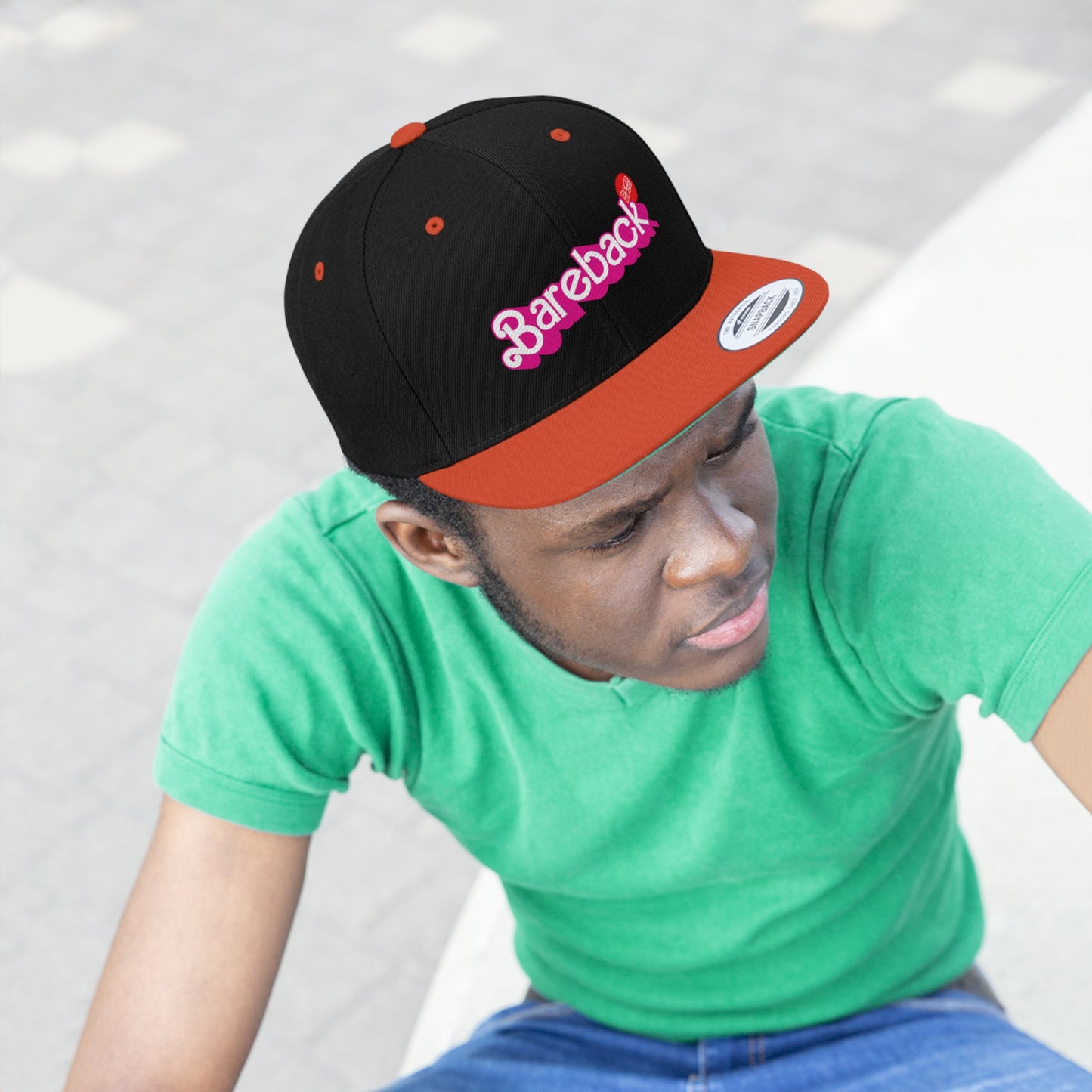 Bearbie™ X Slutpride™: Bareback Logo │Unisex Flat Bill Hat