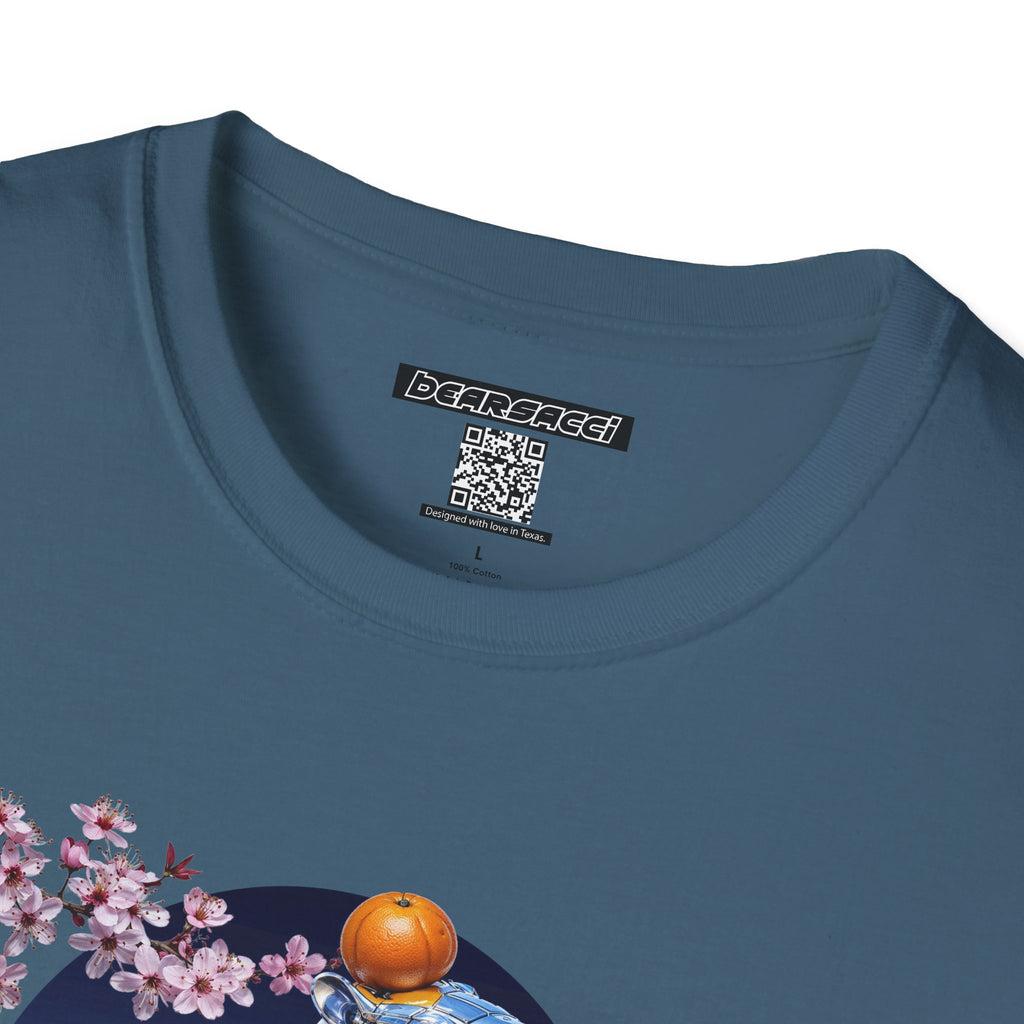 Fake Designer™: Robot Capybara T-Shirt with Sakura Blooms│ Softsyle T-shirt