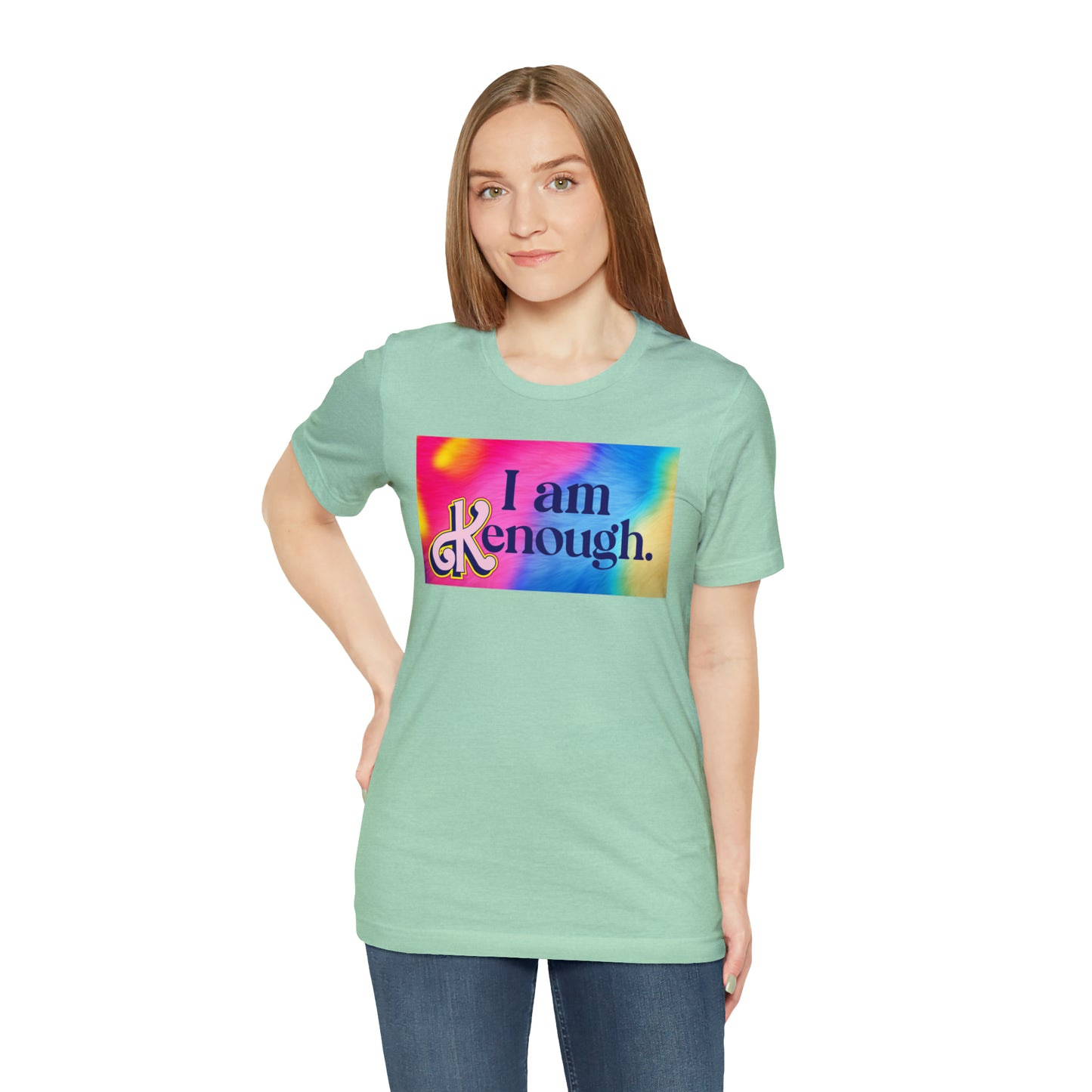 Bearbie: "I am Kenough" With Rainbow Background │ Premium Jersey T-shirt