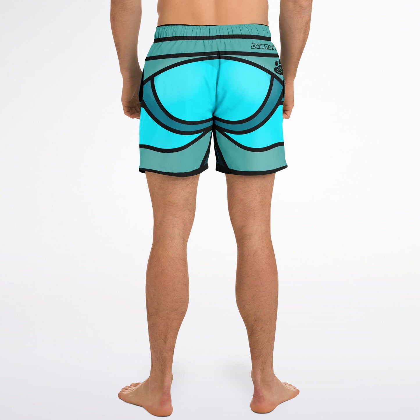 Zeus Riptide (Teal) │ Trompe L'Oeil Swim Trunks