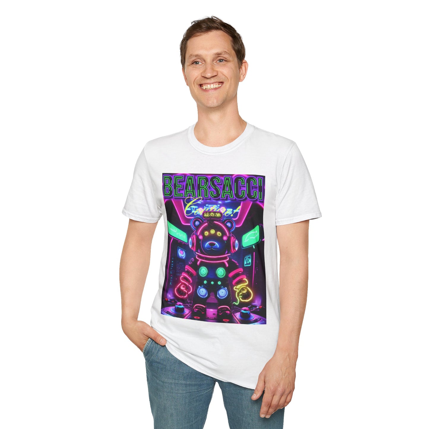 Fake Designer™: Neon Teddy Bear│ Softsyle T-shirt