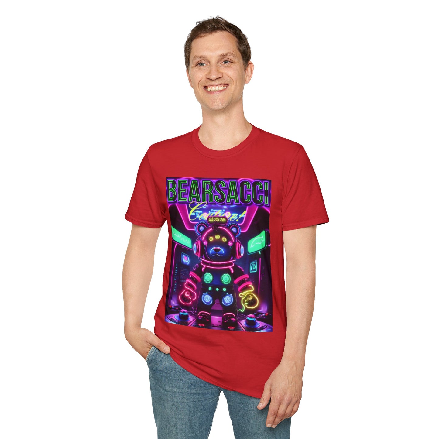 Fake Designer™: Neon Teddy Bear│ Softsyle T-shirt