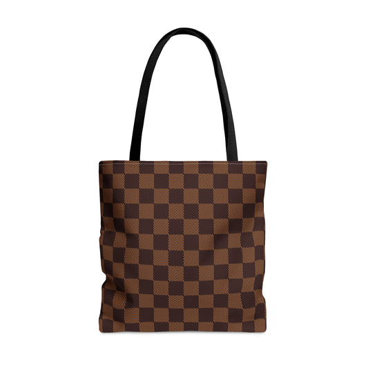 Mocha Bronze Checkerboard │ Everyday Tote Bag