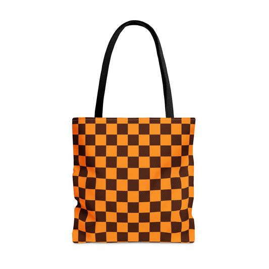 Orange "Taxicab" Checkerboard │ Everyday Tote Bag