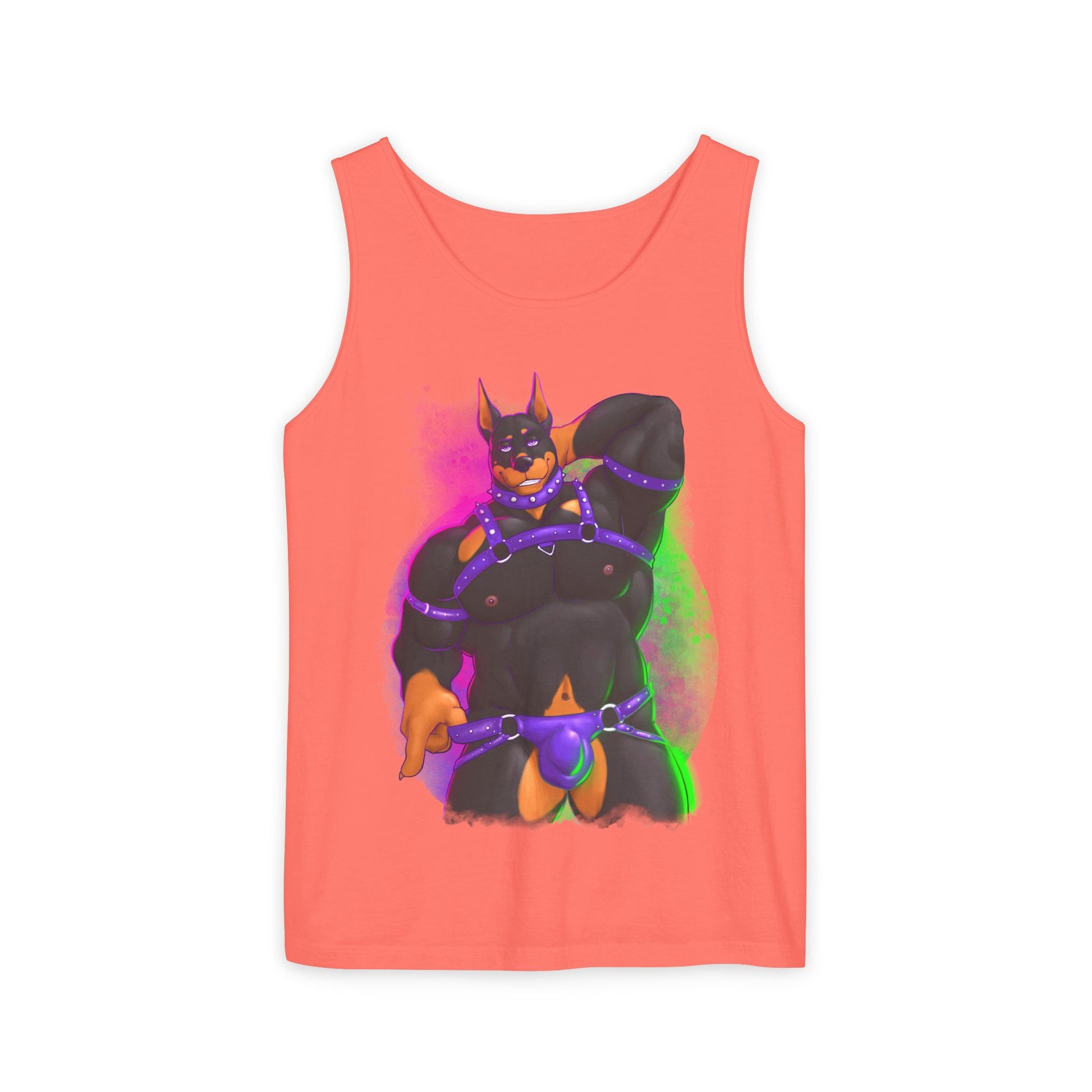 YIFF®: Neon Pup Doberman │ Garment-Dyed Tank Top
