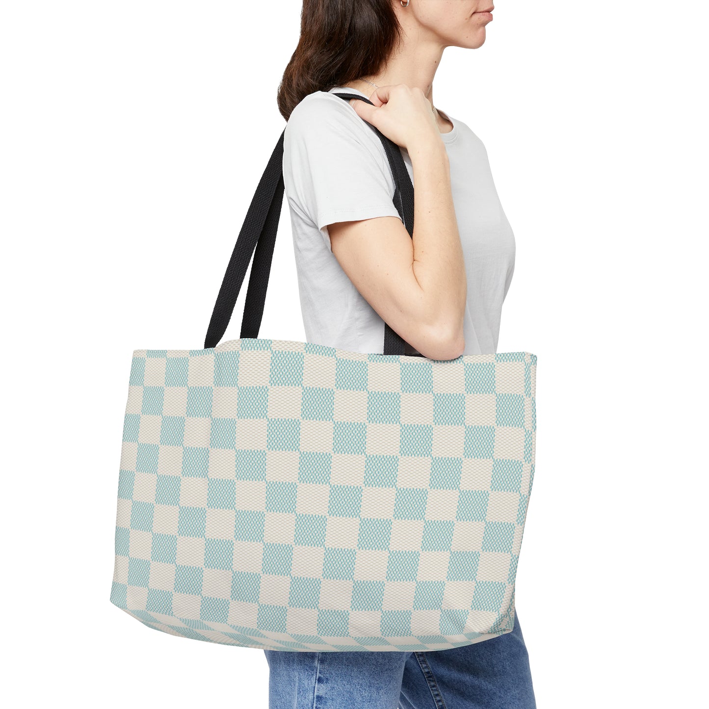 Blue Marsh Checkerboard │ Weekender Tote Bag