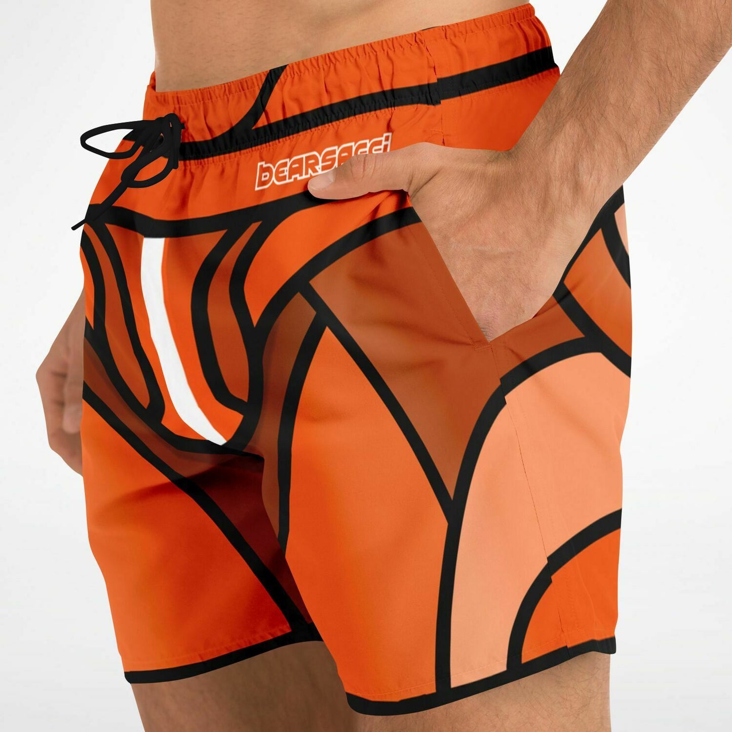 Zeus Riptide (Orange) │ Trompe L'Oeil Swim Trunks